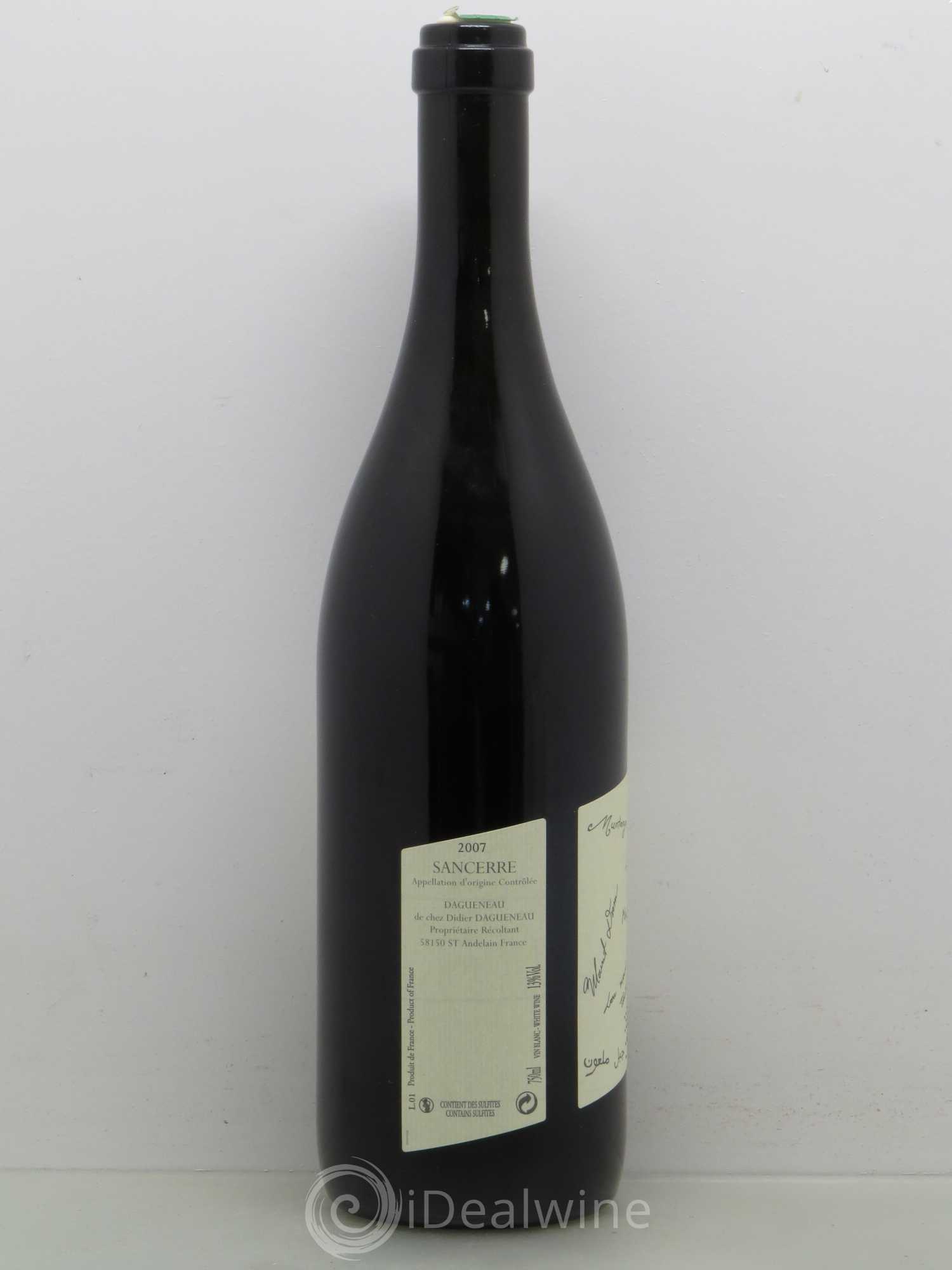 Sancerre Le Mont Damné Chavignol Dagueneau (Domaine Didier - Louis-Benjamin) 2007 - Lot de 1 bouteille - 1
