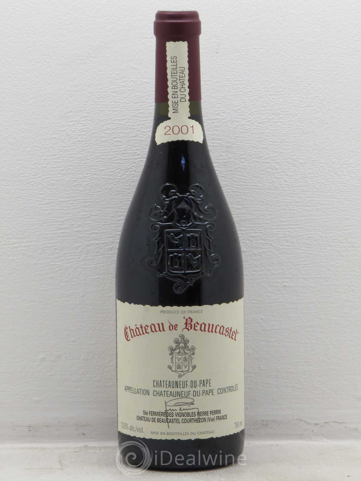 Châteauneuf-du-Pape Château de Beaucastel Famille Perrin 2001 - Lot de 1 bouteille - 0