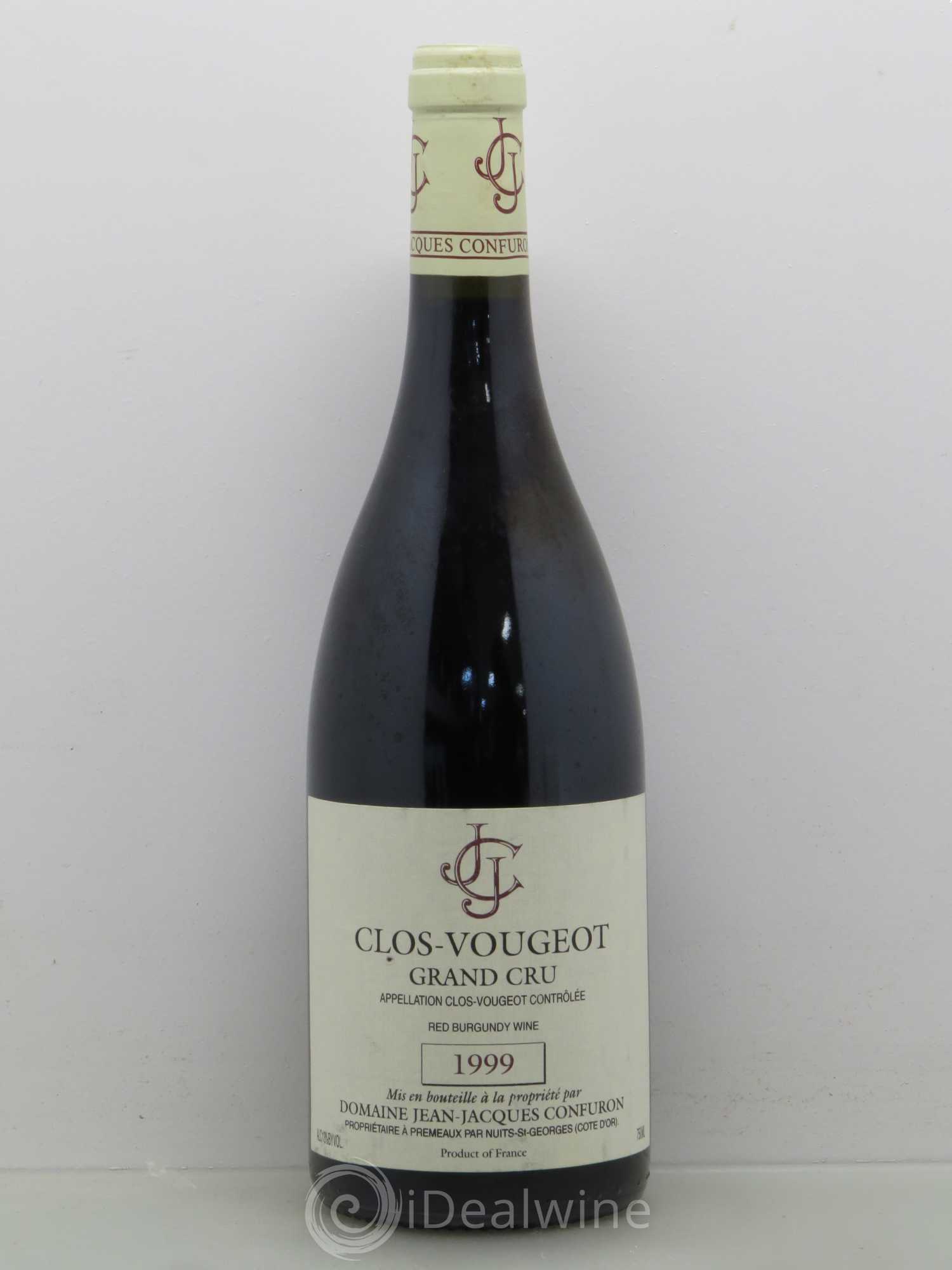 Clos de Vougeot Grand Cru Jean-Jacques Confuron 1999 - Lot de 1 bouteille - 0
