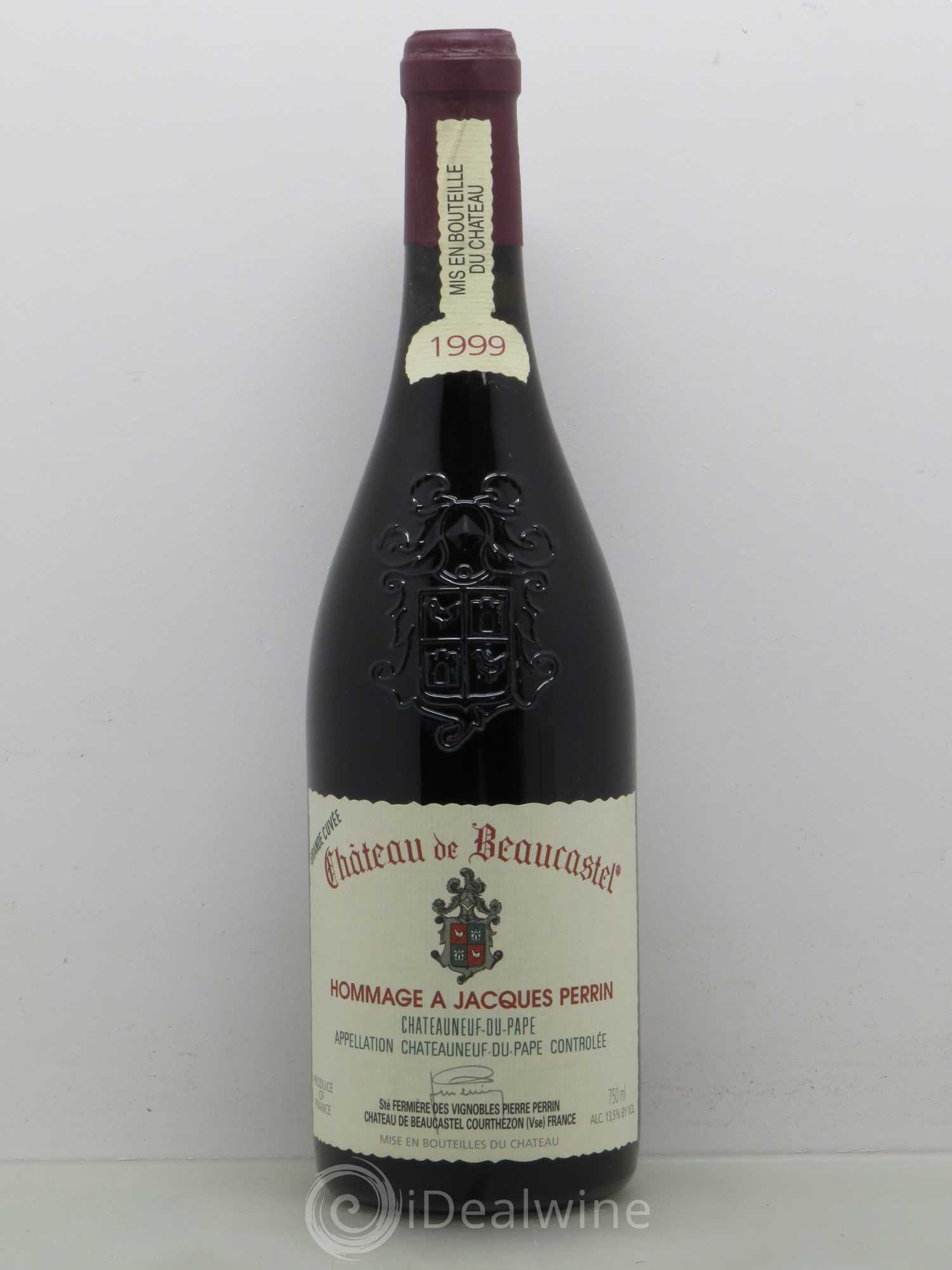 Châteauneuf-du-Pape Château de Beaucastel Hommage à Jacques Perrin Famille Perrin 1999 - Lot de 1 bouteille - 0