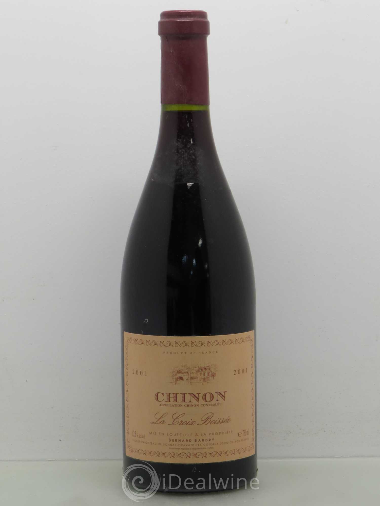 Chinon La Croix Boissée Bernard Baudry 2001 - Lot de 1 bouteille - 0