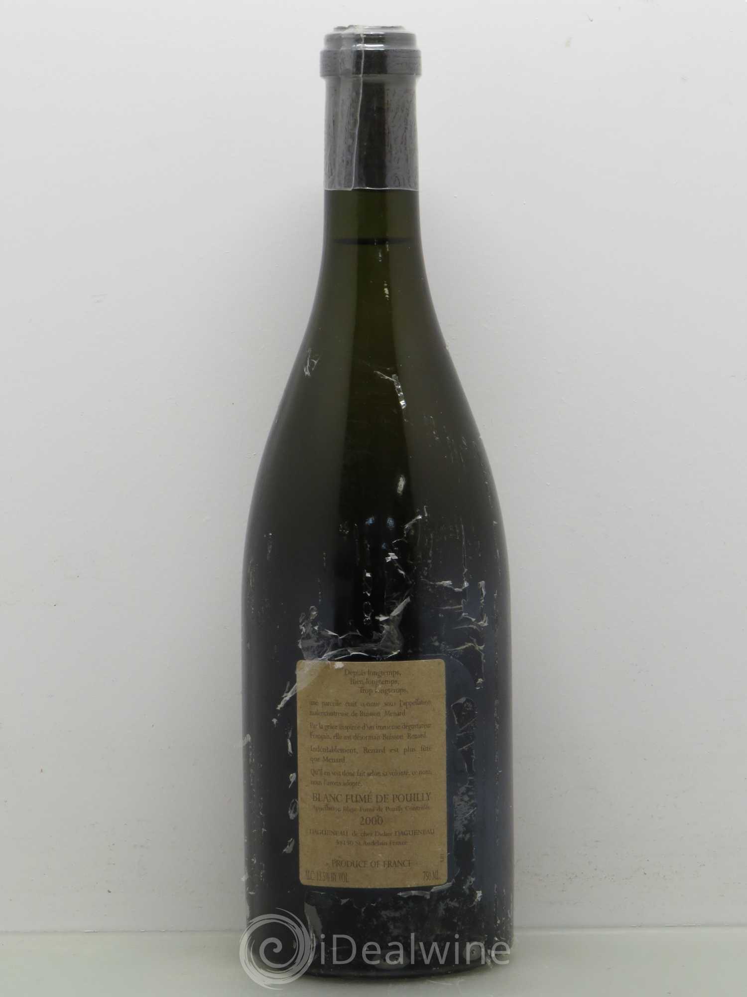 Vin de France (anciennement Pouilly-Fumé) Buisson Renard Dagueneau (Domaine Didier - Louis-Benjamin) 2000 - Lot de 1 bouteille - 1