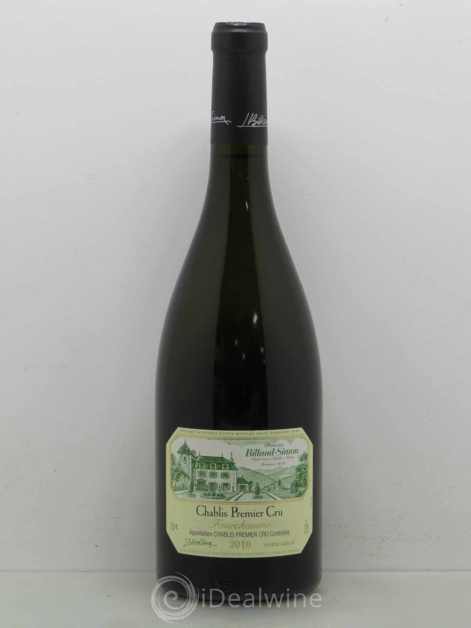 Chablis 1er Cru Fourchaume Billaud-Simon (Domaine) 2010 - Lot de 1 bouteille - 0