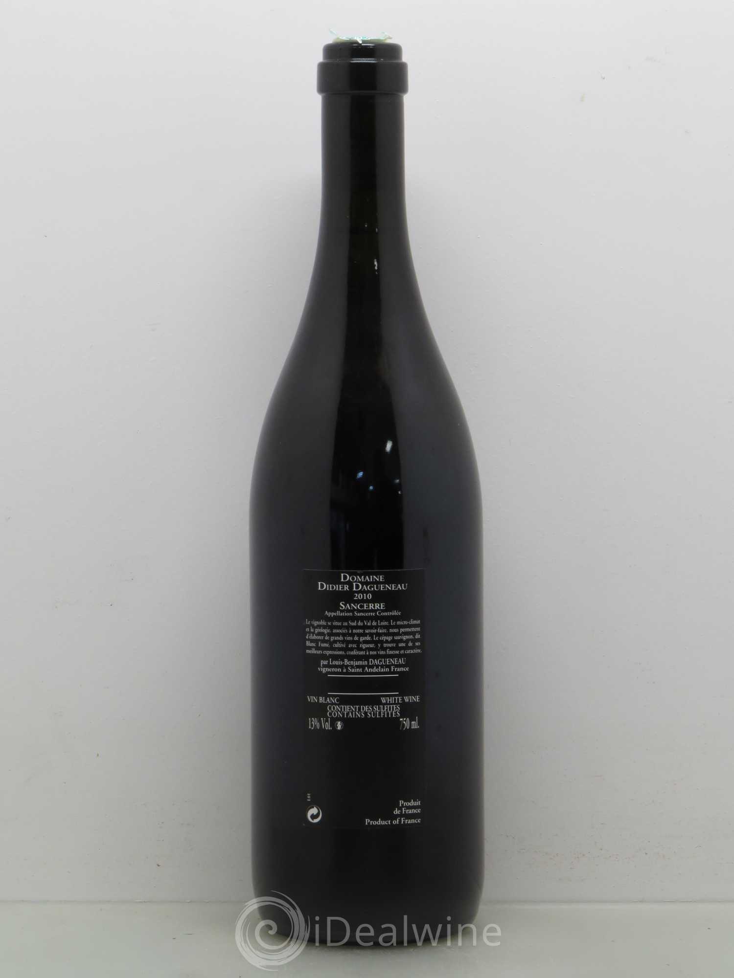 Sancerre Le Mont Damné Chavignol Dagueneau (Domaine Didier - Louis-Benjamin) 2010 - Lot de 1 bouteille - 1
