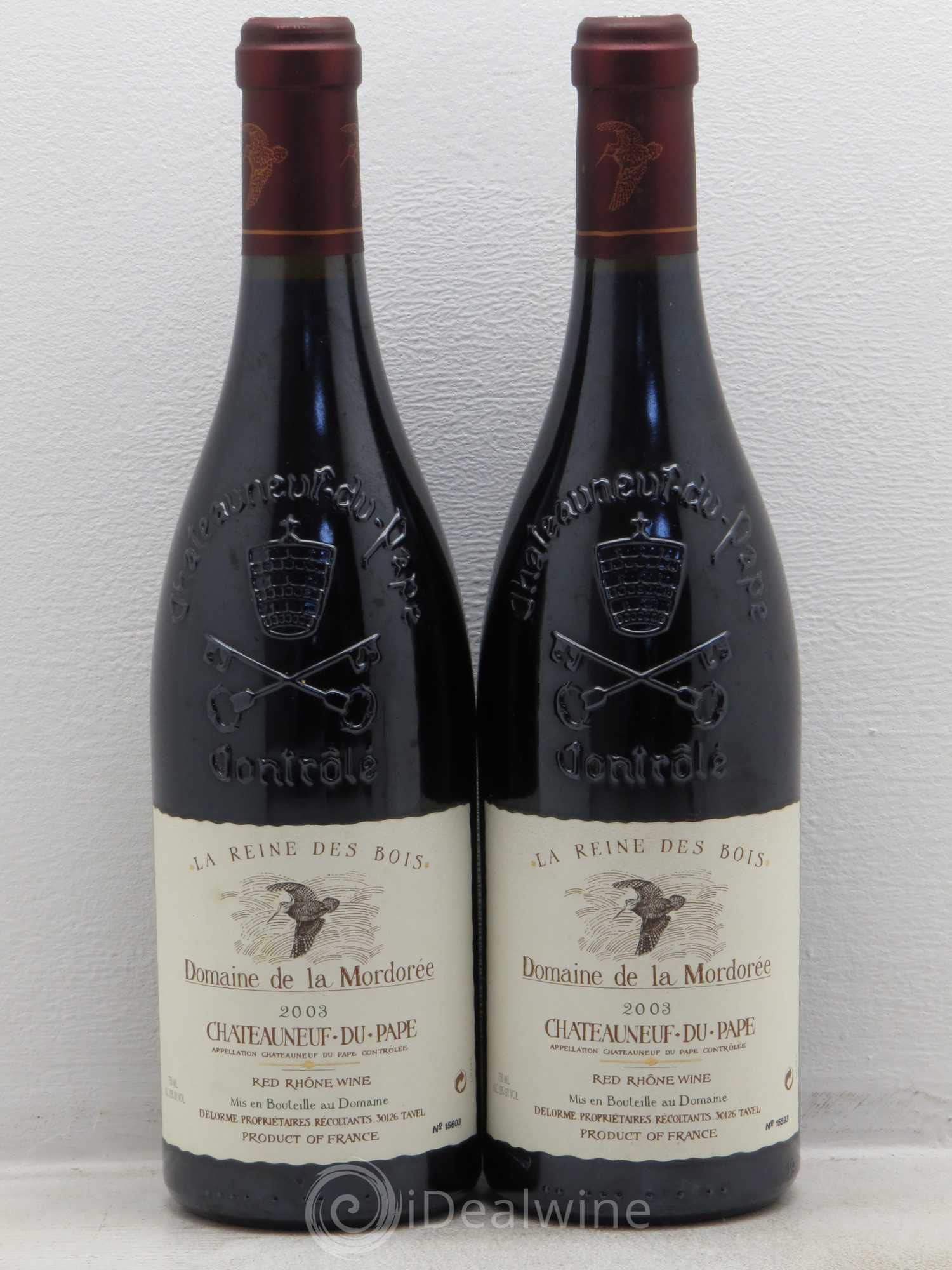 Châteauneuf-du-Pape Cuvée de la Reine des Bois La Mordorée (Domaine de) 2003 - Lot de 2 bouteilles - 0