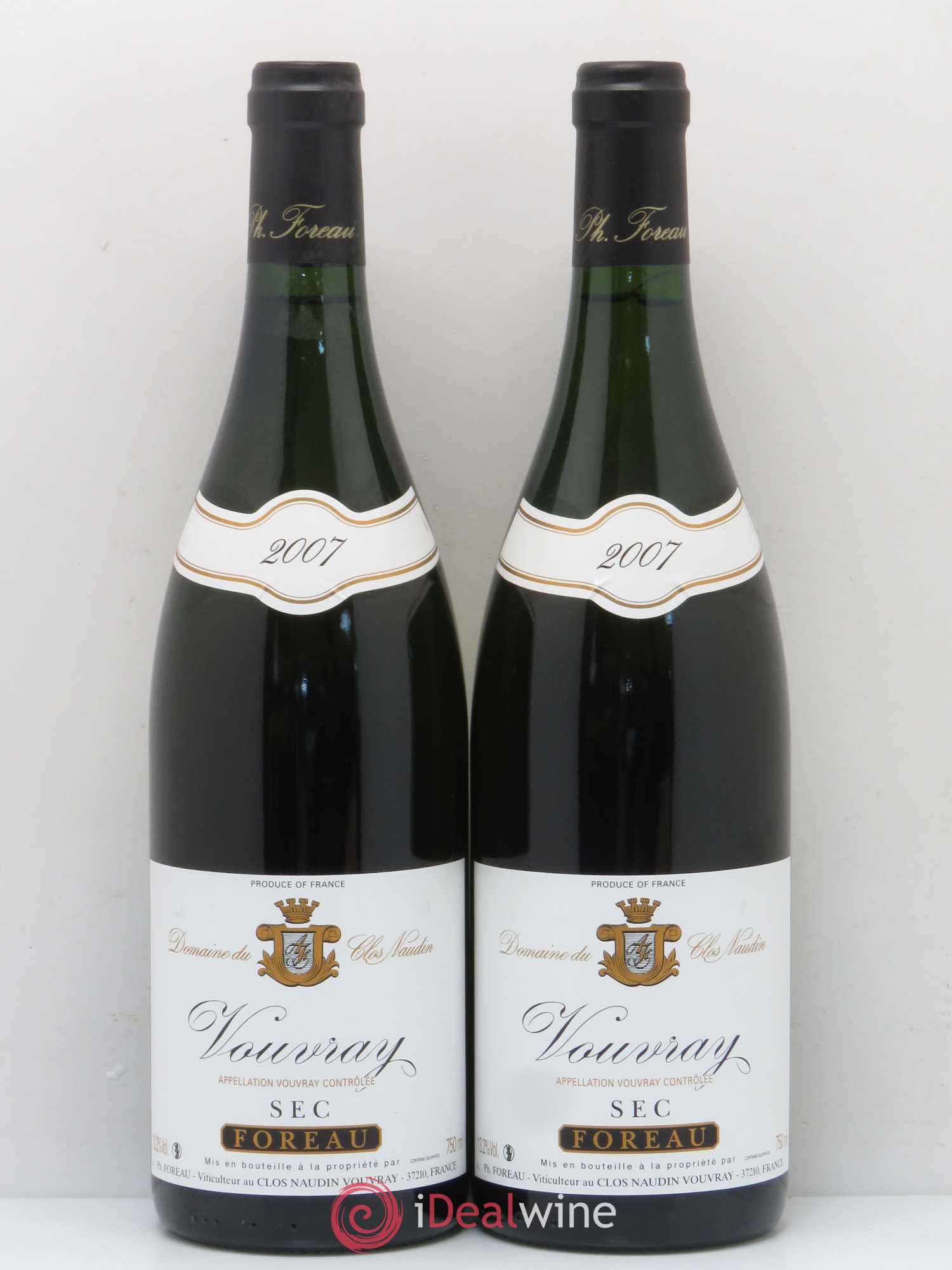 Vouvray Sec Clos Naudin - Philippe Foreau 2007 - Lot de 2 bouteilles - 0