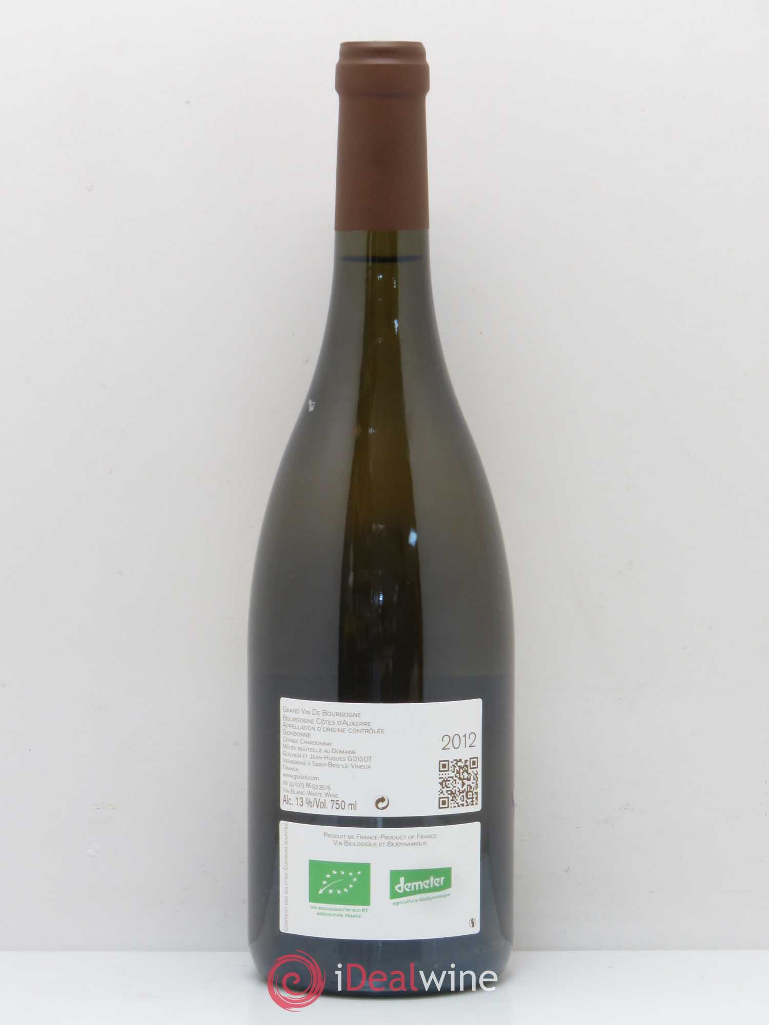 Bourgogne Côtes d'Auxerre Gondonne Goisot 2012 - Lot de 1 bouteille - 1