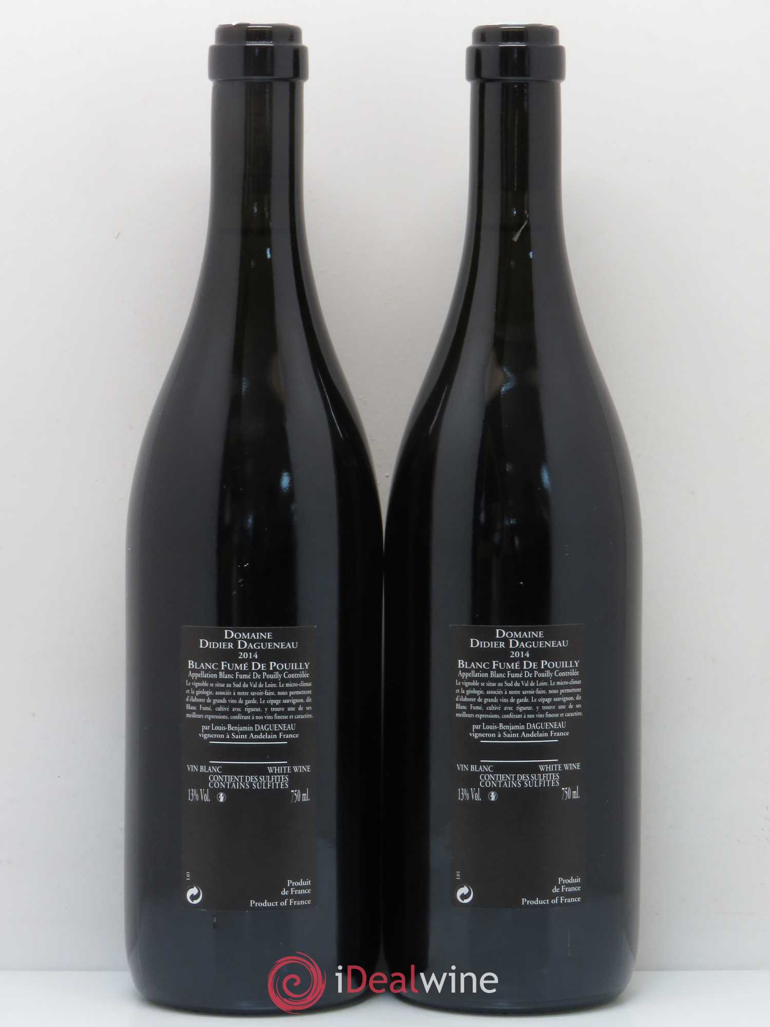 Vin de France (anciennement Pouilly-Fumé) Silex Dagueneau (Domaine Didier - Louis-Benjamin) 2014 - Lot de 2 bouteilles - 1