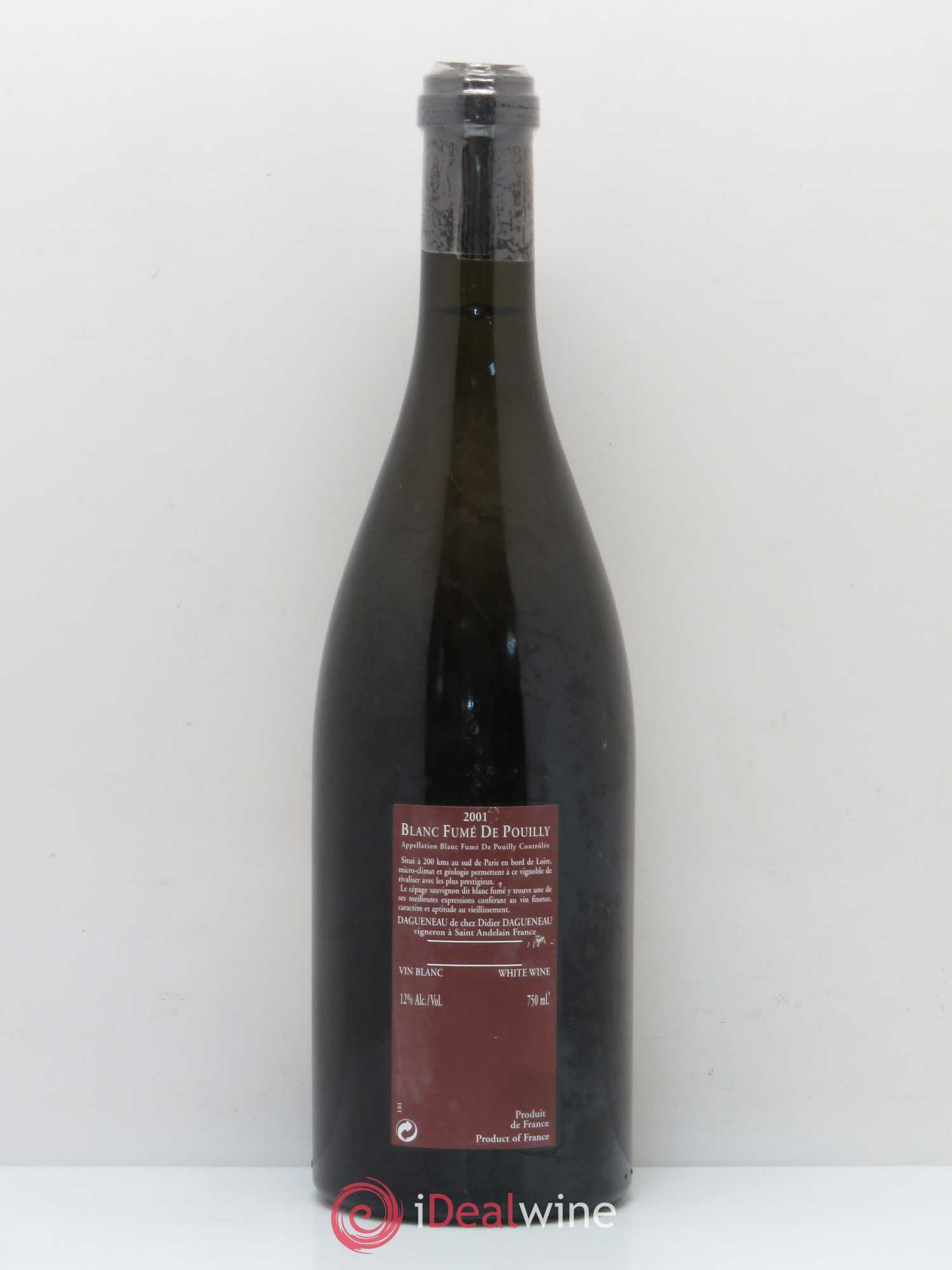 Vin de France (anciennement Pouilly-Fumé) Pur Sang Dagueneau (Domaine Didier - Louis-Benjamin) 2001 - Lot de 1 bouteille - 1