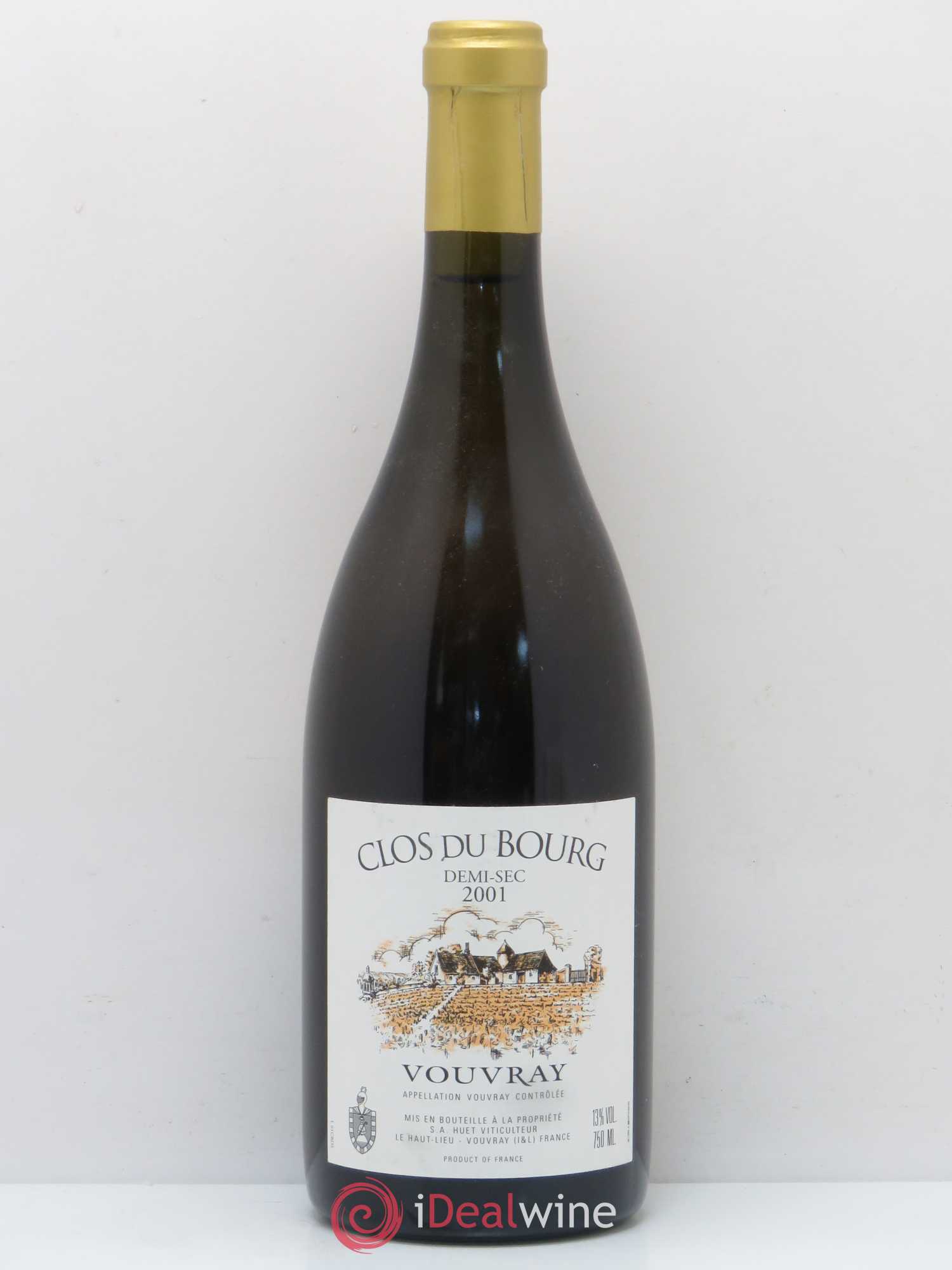 Vouvray Clos du Bourg Moelleux Domaine Huet Demi sec 2001 - Lot de 1 bouteille - 0