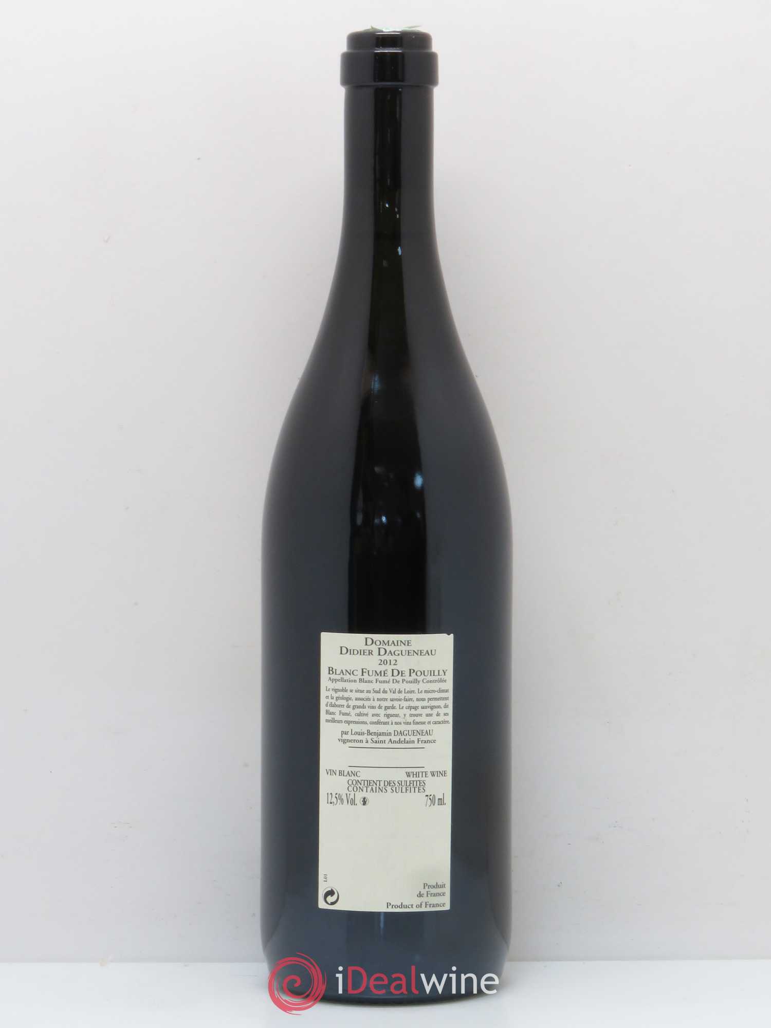 Pouilly-Fumé Blanc Fumé de Pouilly Dagueneau (Domaine Didier - Louis-Benjamin) 2012 - Lot de 1 bouteille - 1