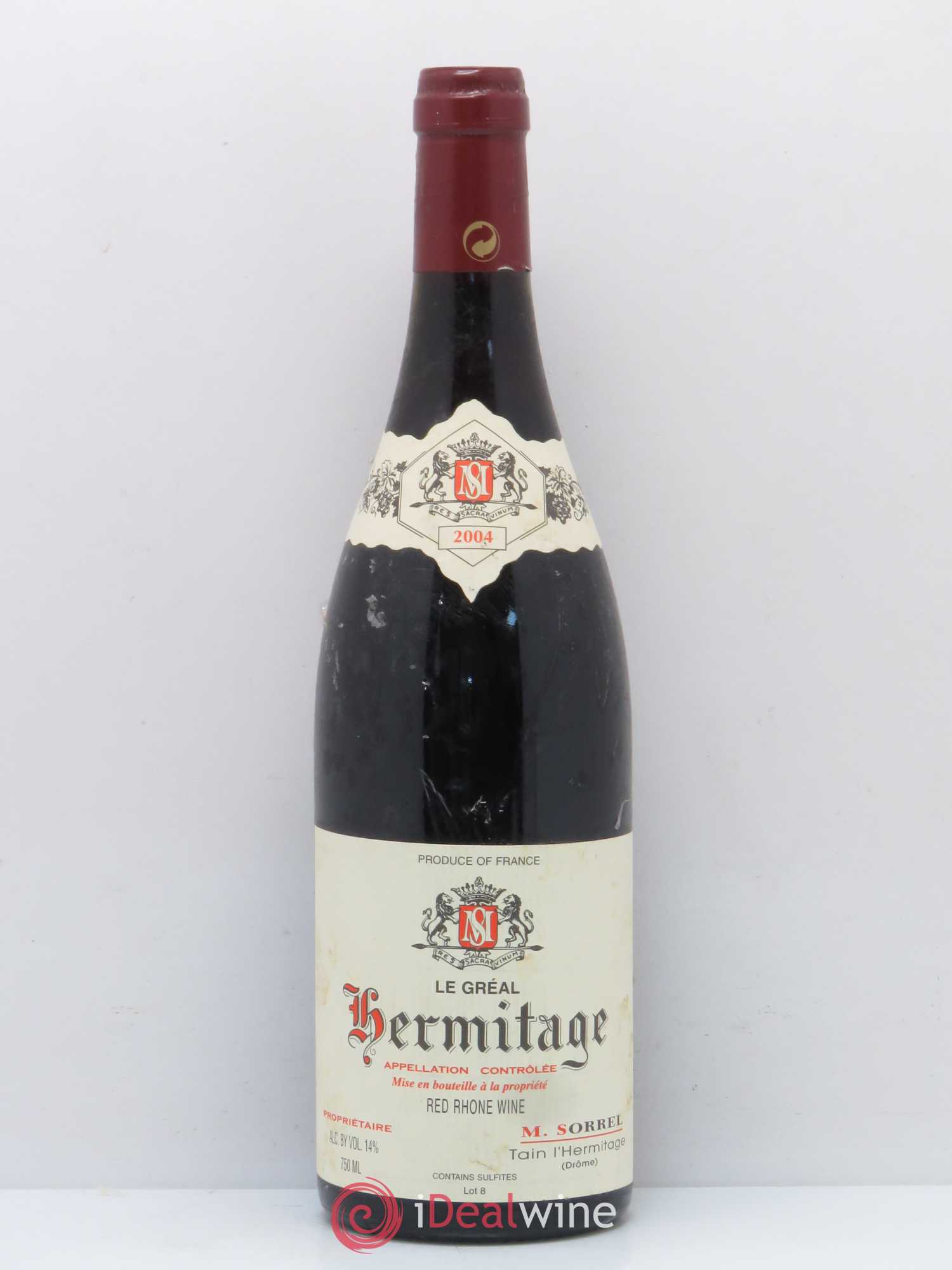 Hermitage Le Gréal Marc Sorrel 2004 - Lot de 1 bouteille - 0