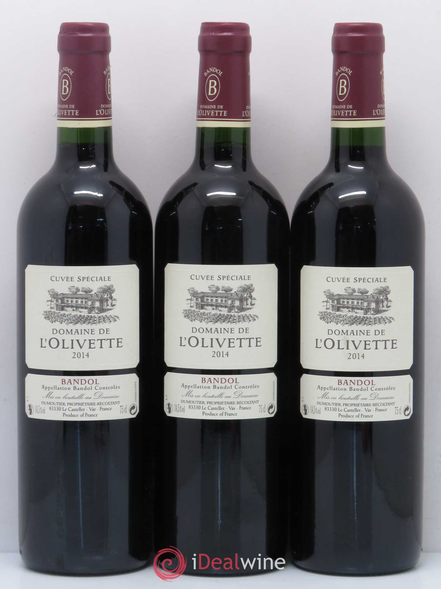 Bandol cuvée spéciale L'Olivette 2014 - Posten von 6 Flaschen - 2