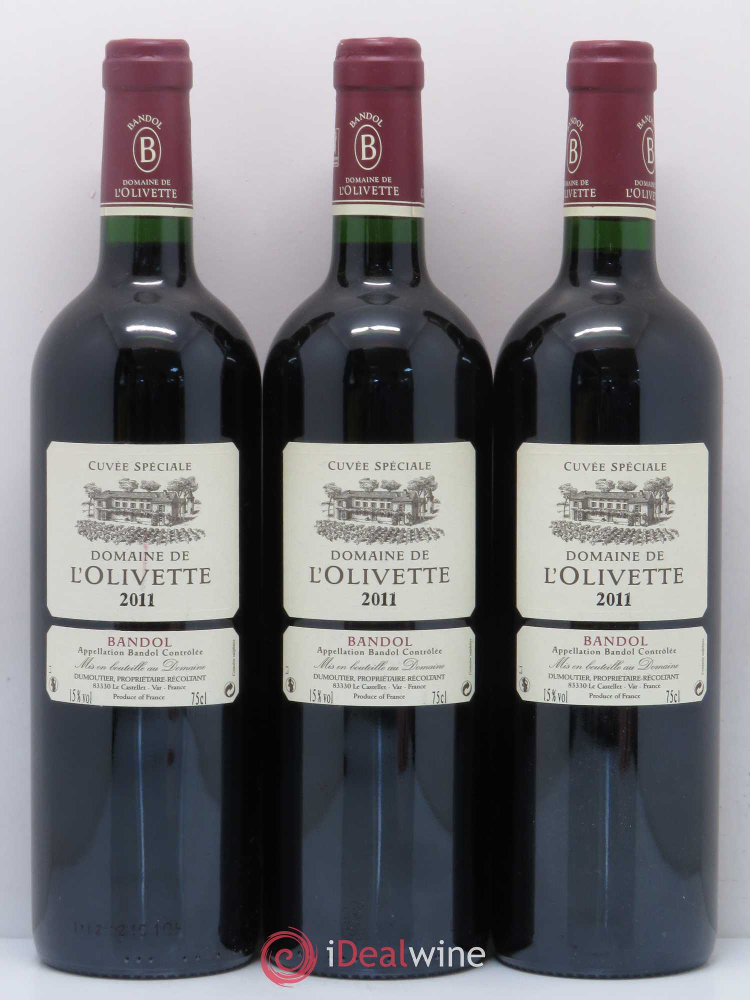 Bandol cuvée spéciale L'Olivette 2011 - Posten von 3 Flaschen - 0