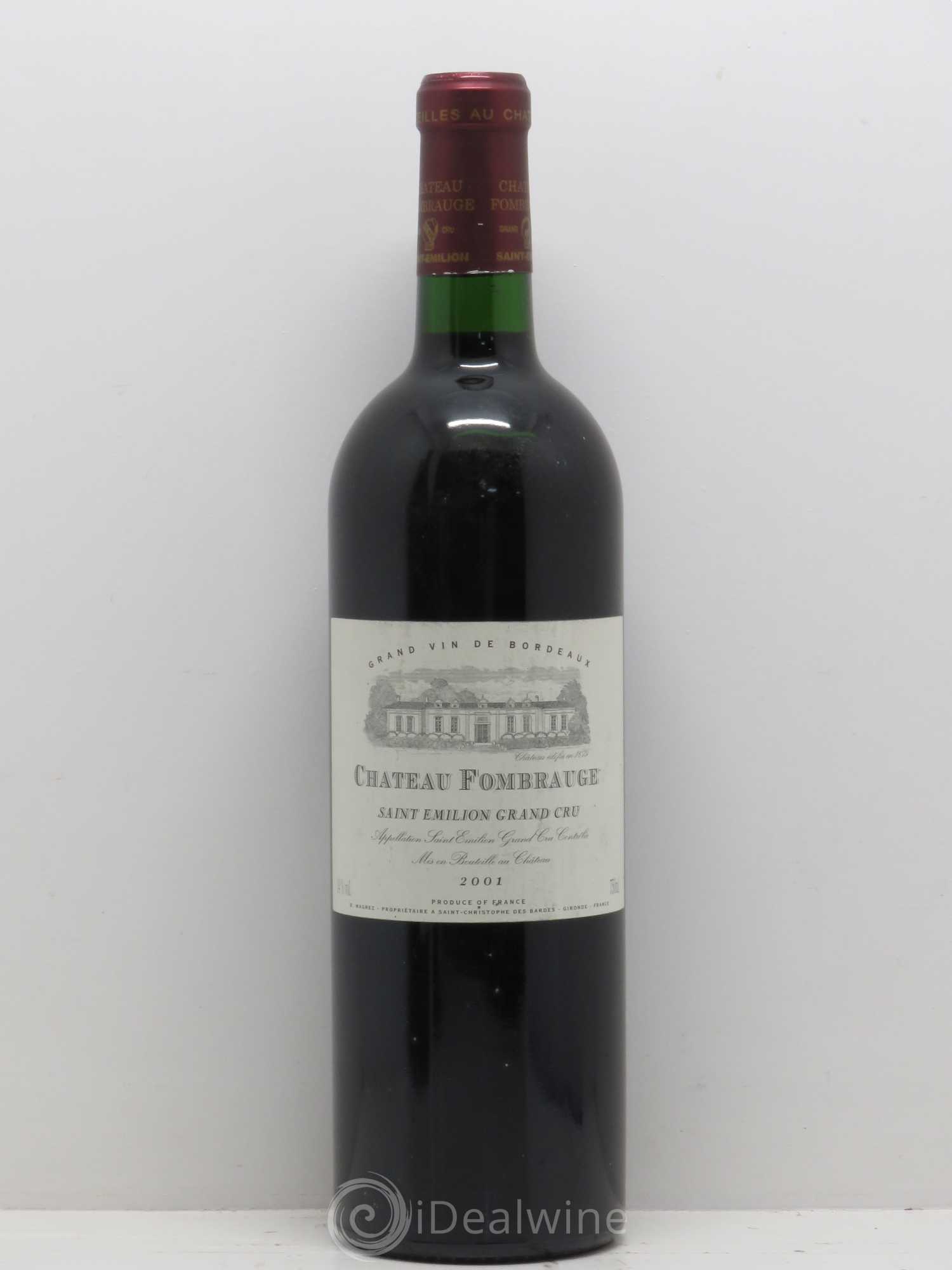 Château Fombrauge Grand Cru Classé 2001 - Lot de 1 bouteille - 0