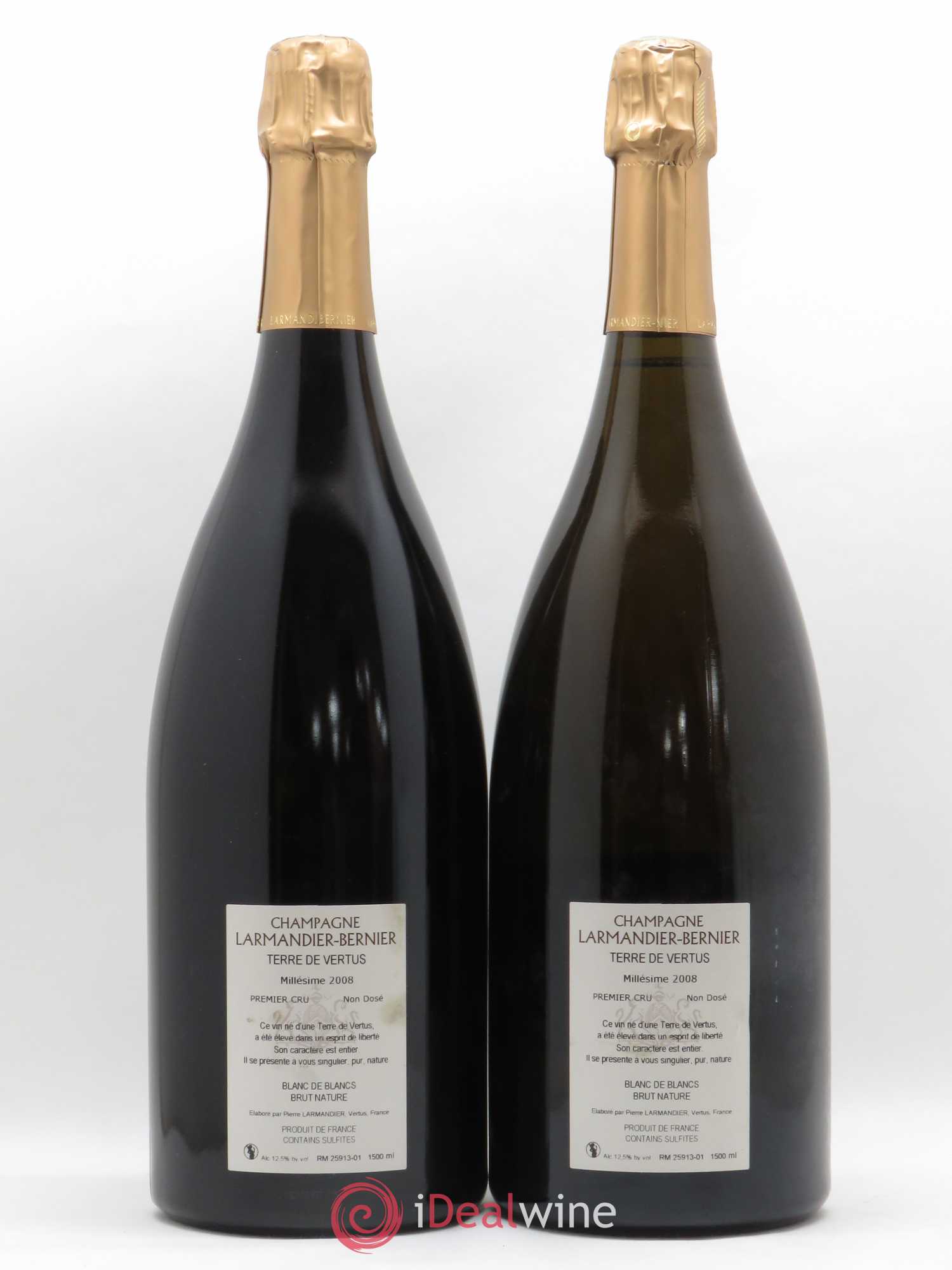 Terre de Vertus 1er Cru Non dosé Larmandier-Bernier 2008 - Lot de 2 magnums - 1