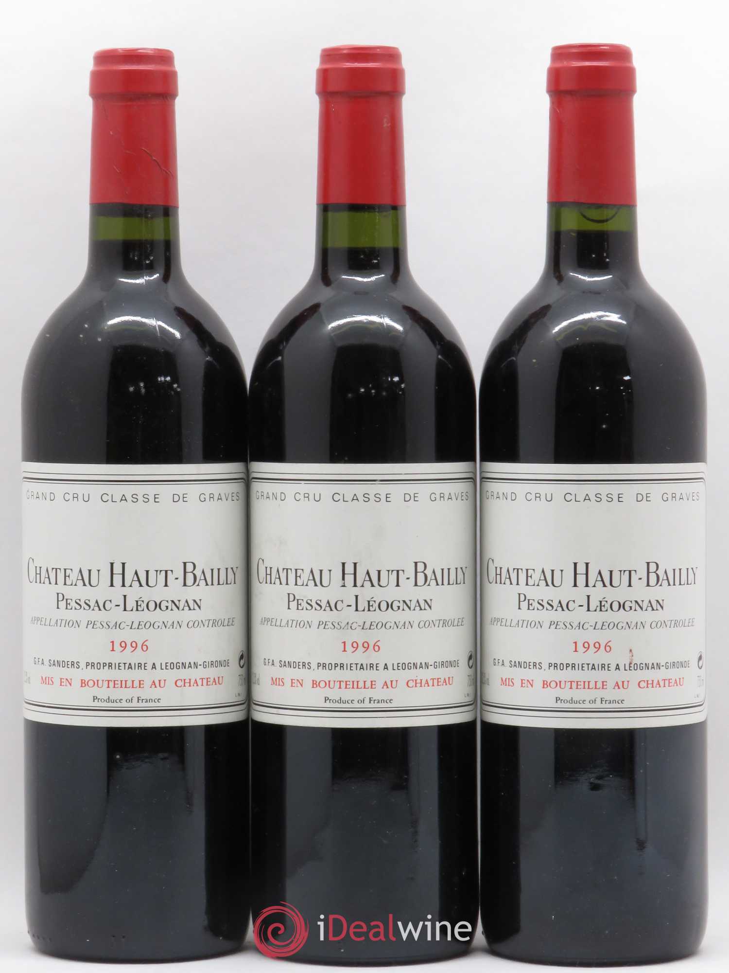 Château Haut-Bailly Cru Classé de Graves 1996 - Lot de 3 bouteilles - 0