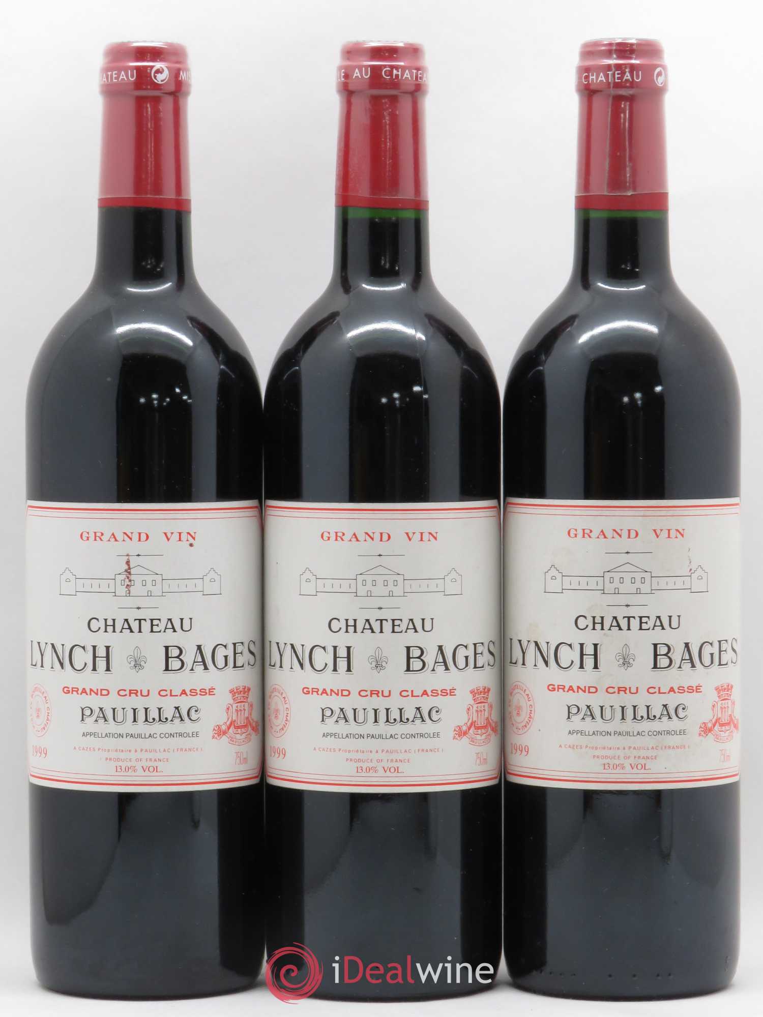 Château Lynch Bages 5ème Grand Cru Classé 1999 - Lot de 3 bouteilles - 0