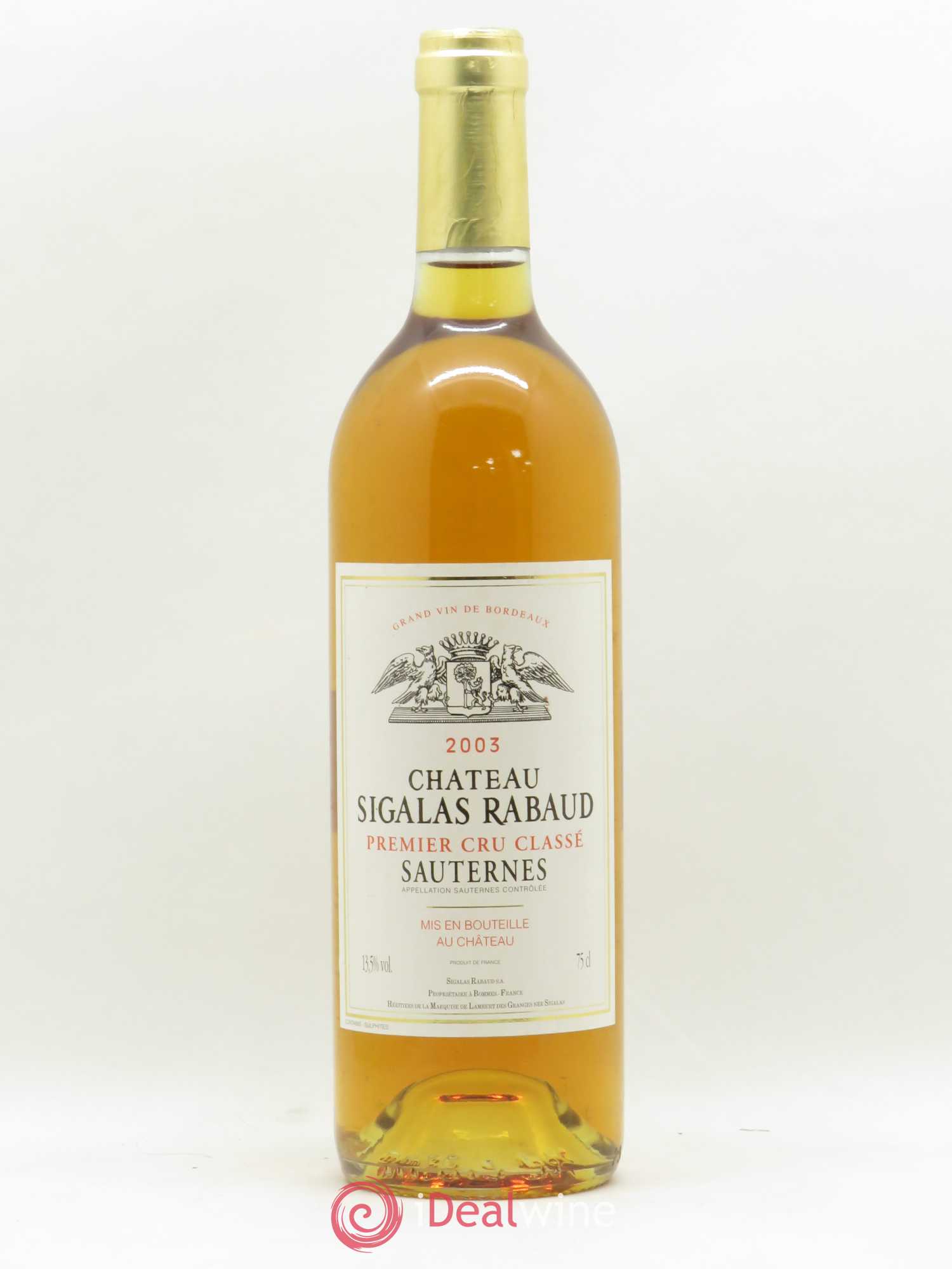 Château Sigalas Rabaud 1er Grand Cru Classé 2003 - Lotto di 1 bottiglia - 0