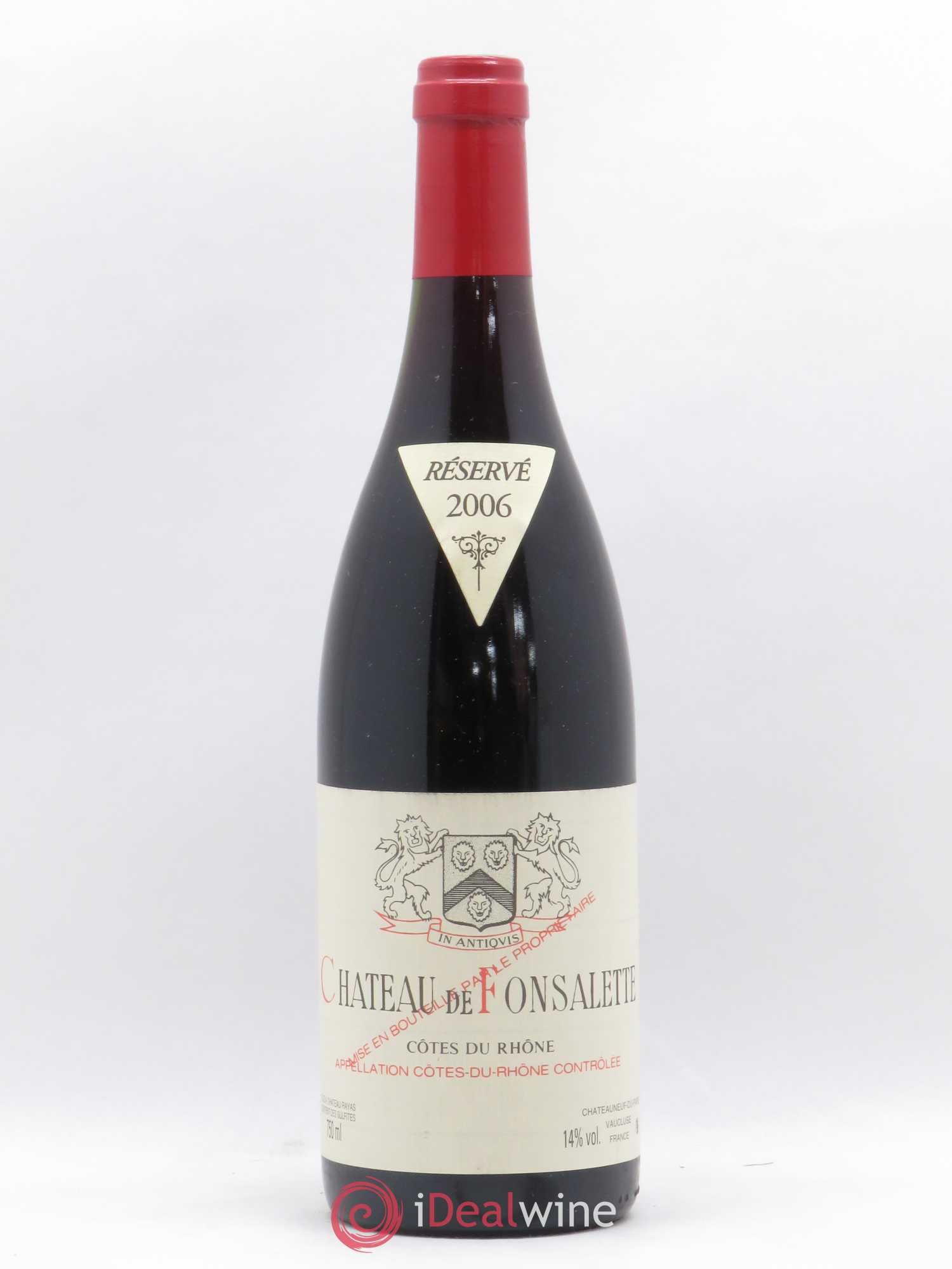 Côtes-du-Rhône Château de Fonsalette Emmanuel Reynaud 2006 - Lot de 1 bouteille - 0