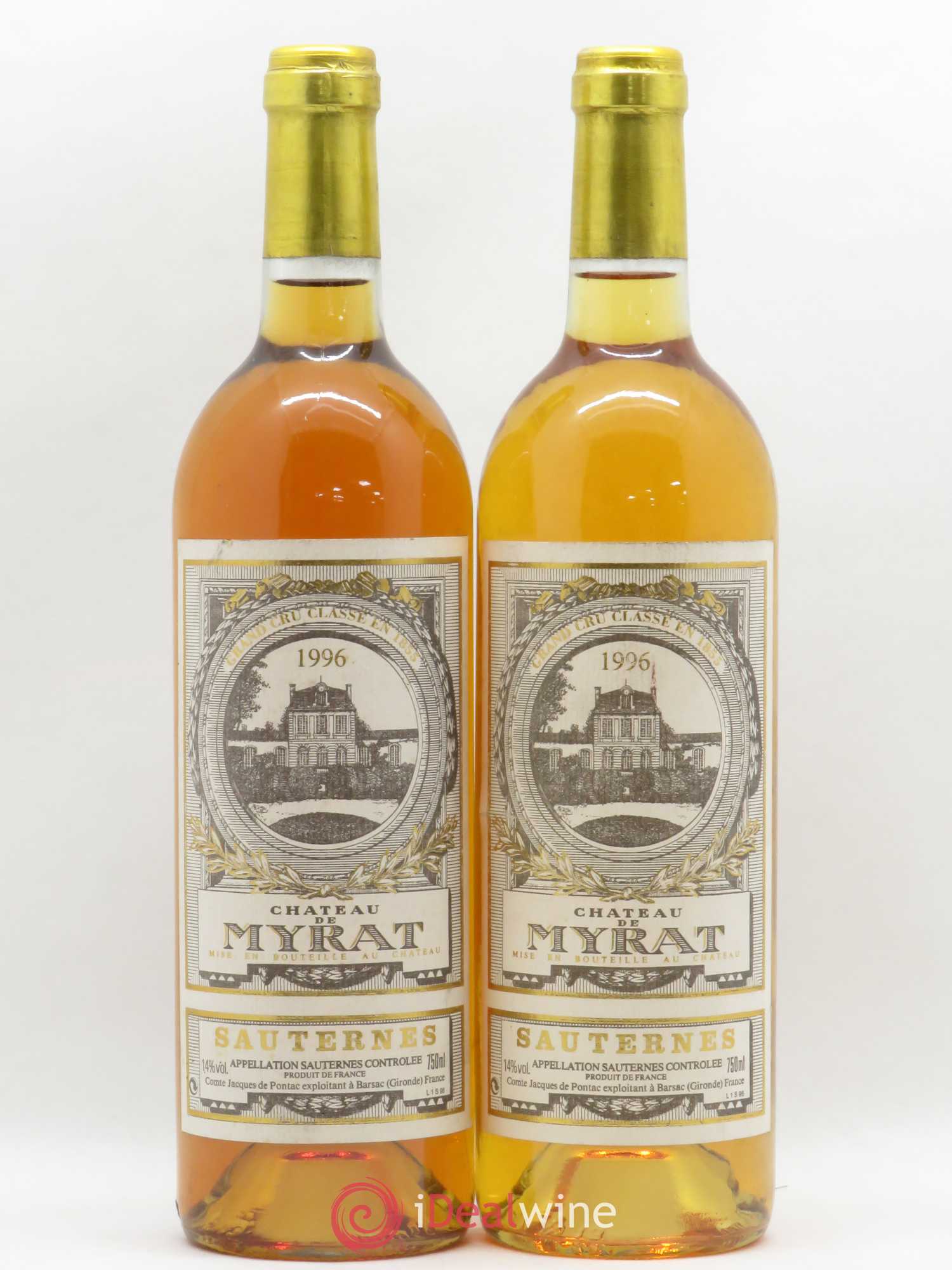 Château de Myrat 2ème Grand Cru Classé 1996 - Lotto di 2 bottiglie - 0