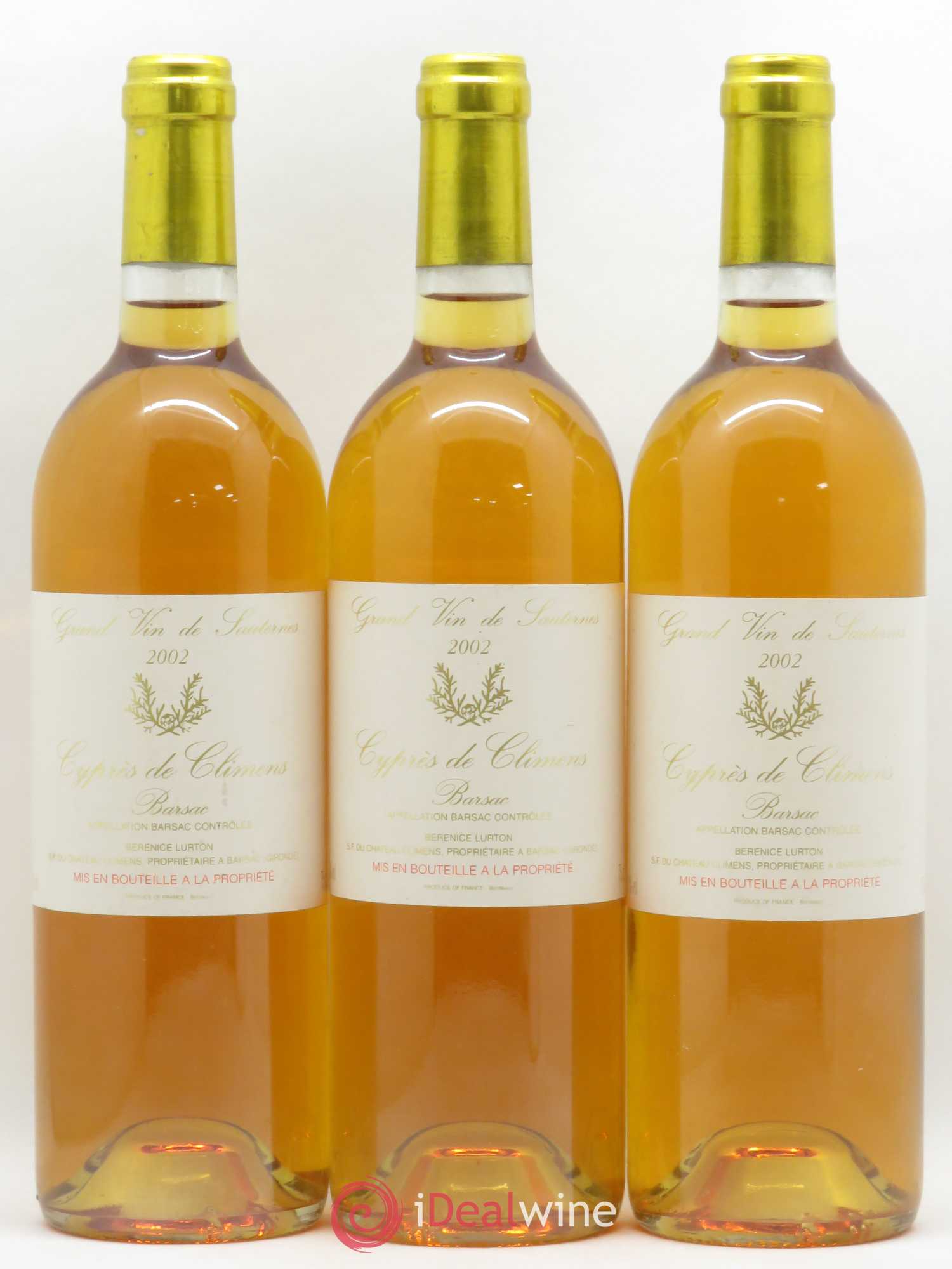 Château Climens - Cyprès de Climens 2002 - Lotto di 3 bottiglie - 0