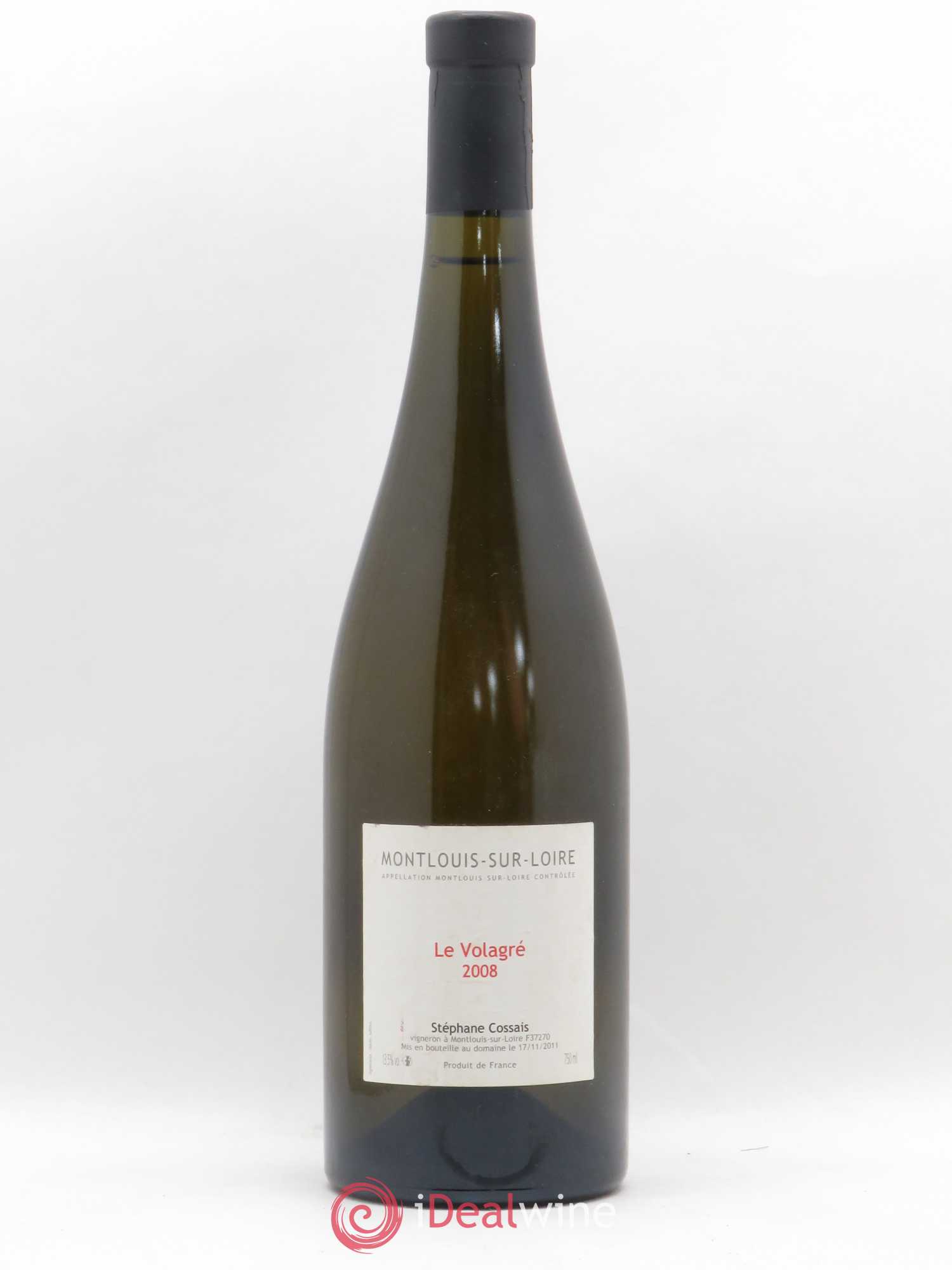Montlouis-sur-Loire Le Volagré Stéphane Cossais 2008 - Lot de 1 bouteille - 0