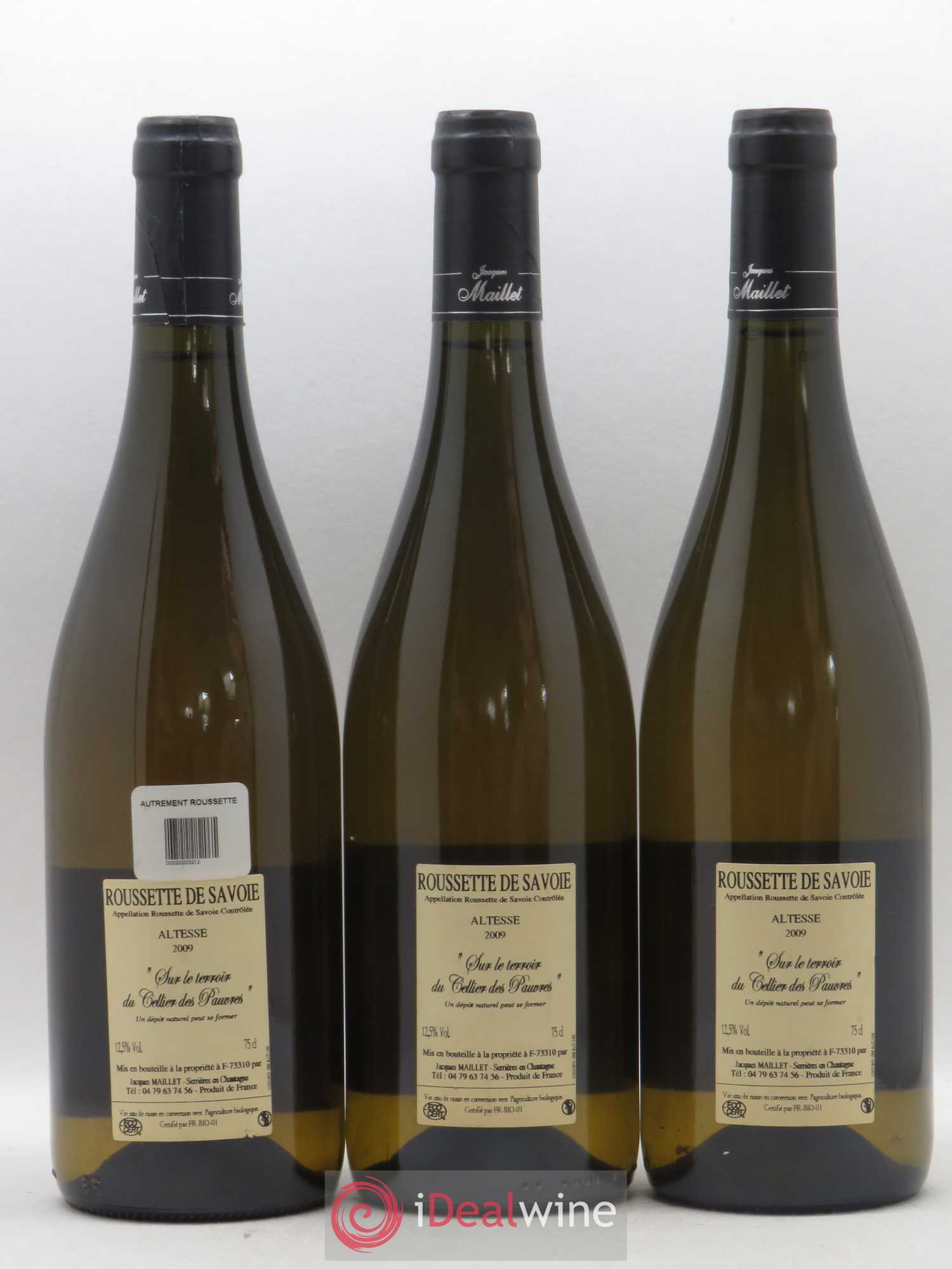 Vin de Savoie Autrement Roussette de Savoie Altesse Sur Le Terroir du Cellier des Pauvres Jacques Maillet 2009 - Posten von 3 Flaschen - 1