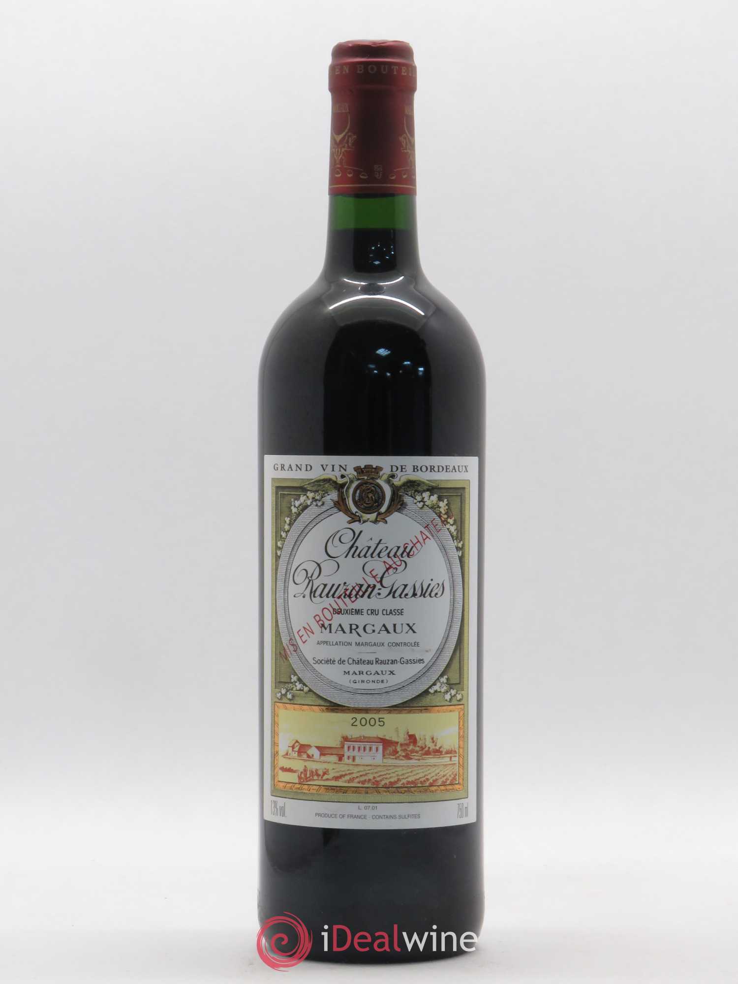 Château Rauzan-Gassies 2ème Grand Cru Classé 2005 - Lot de 1 bouteille - 0