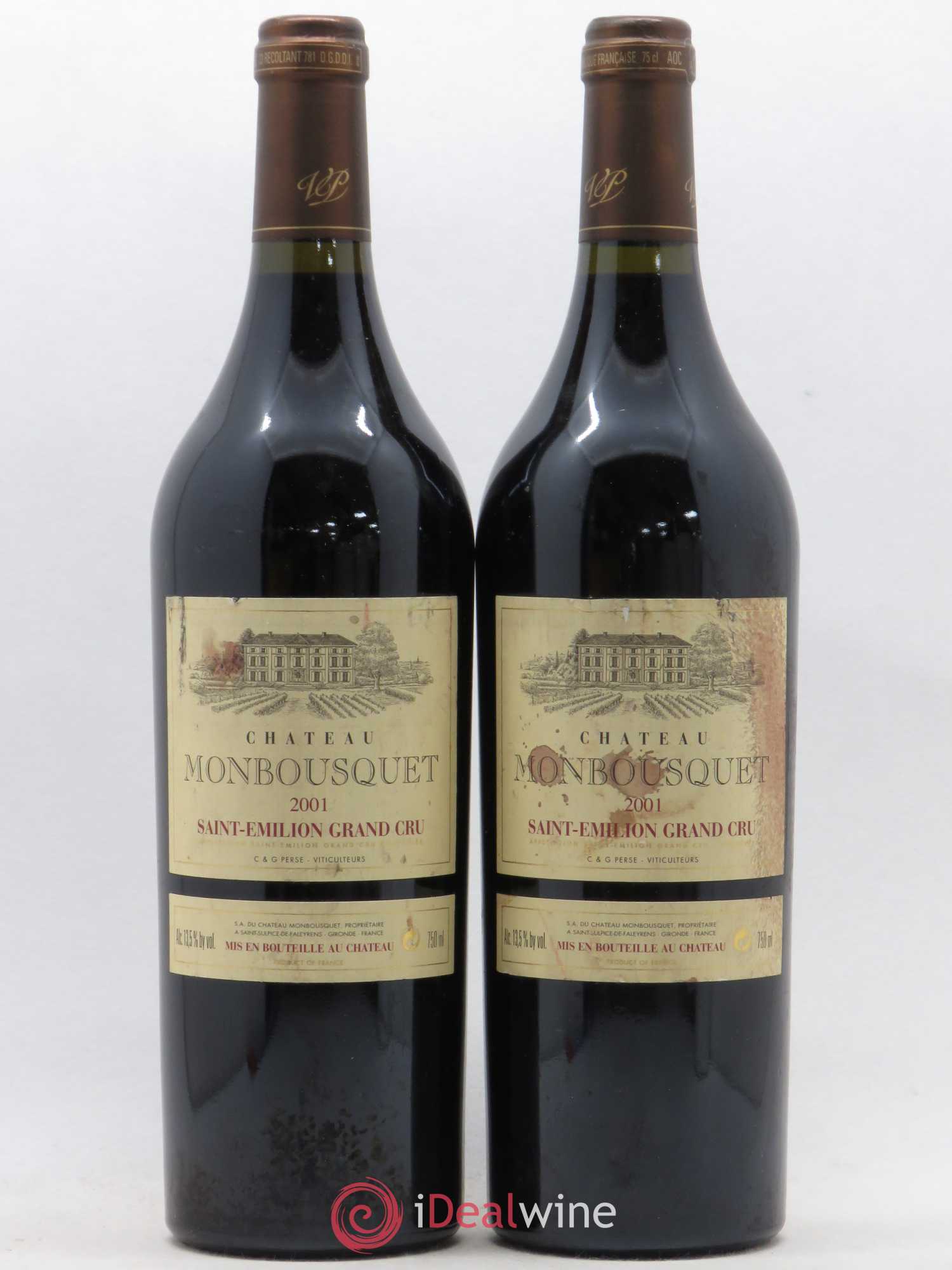 Château Monbousquet Grand Cru Classé 2001 - Lot de 2 bouteilles - 0