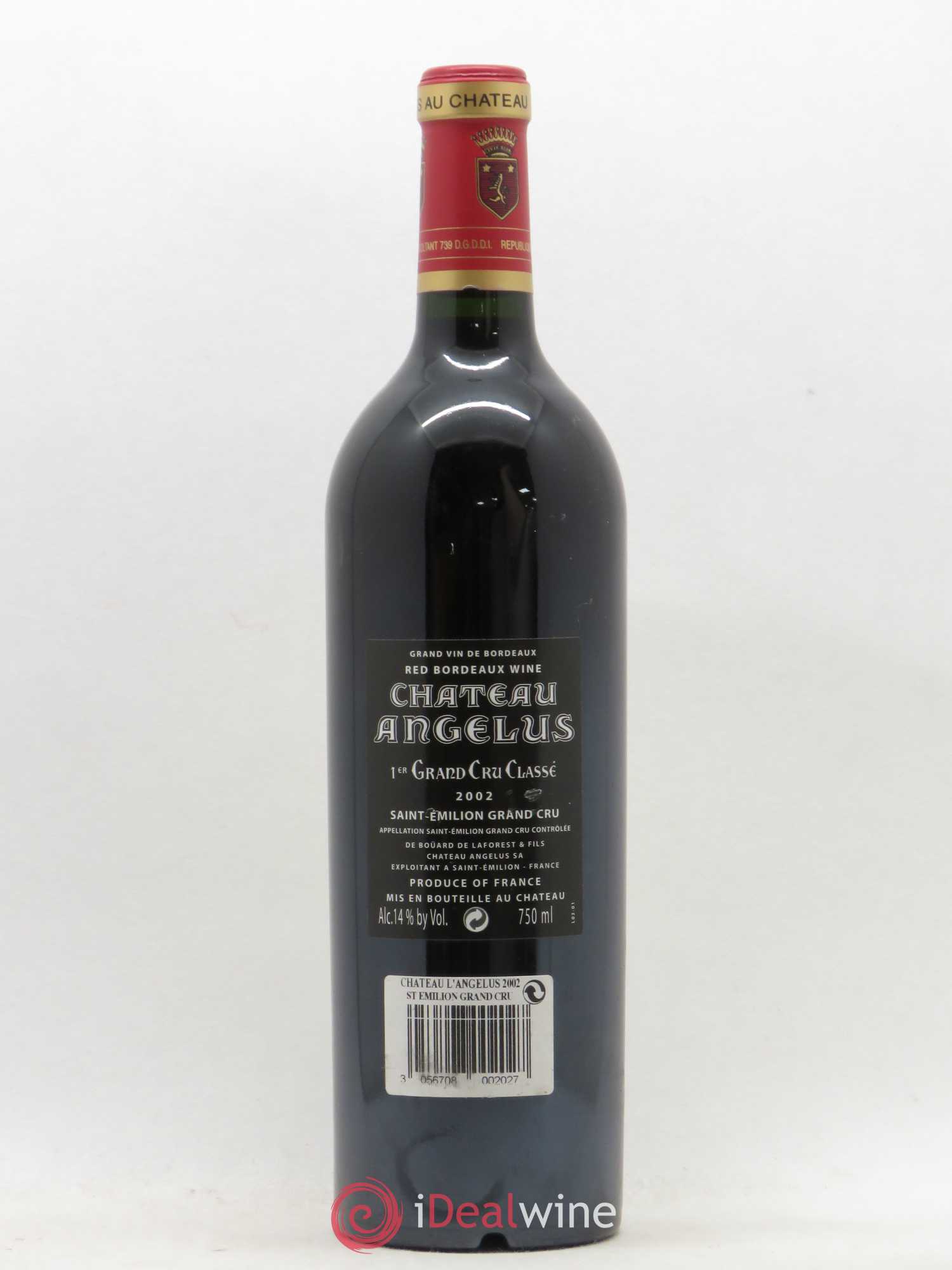 Château Angélus 1er Grand Cru Classé A 2002 - Lot de 1 bouteille - 1