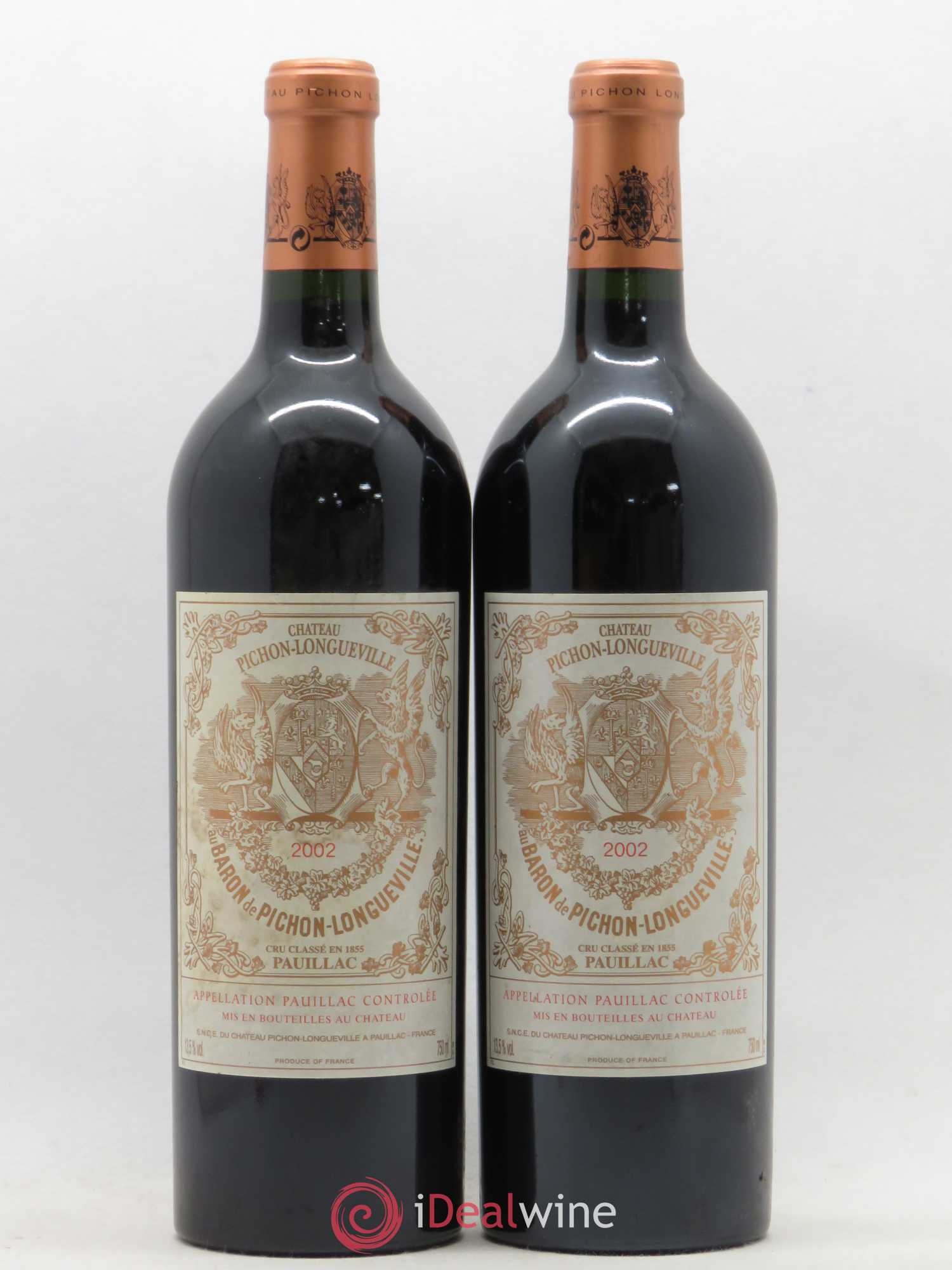 Pichon Longueville Baron 2ème Grand Cru Classé 2002 - Lot de 2 bouteilles - 0