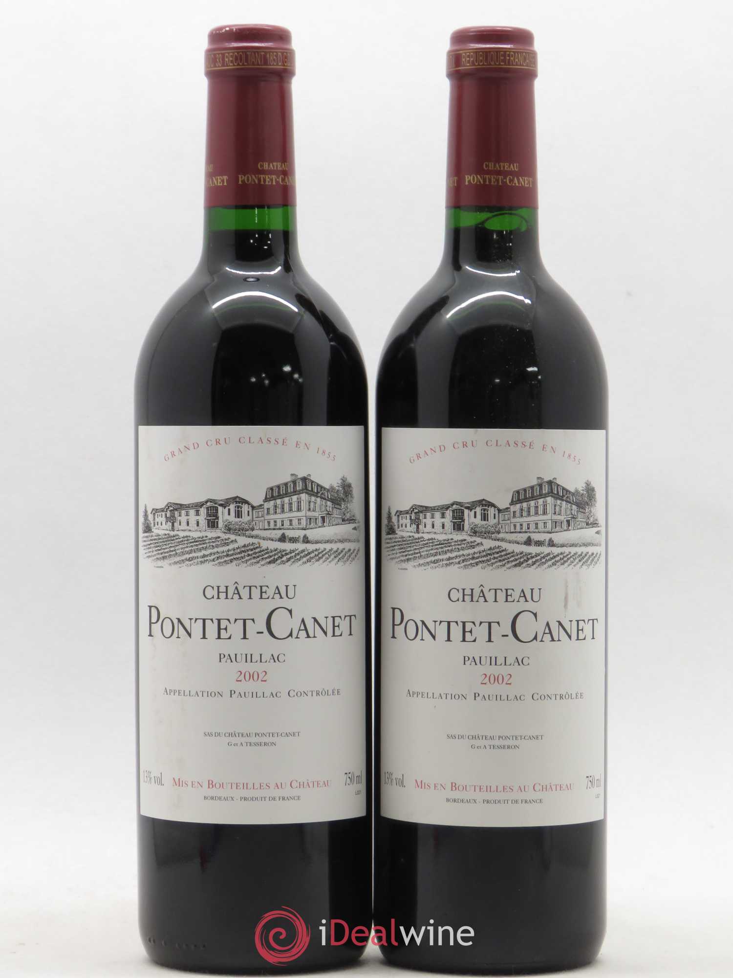 Château Pontet Canet 5ème Grand Cru Classé 2002 - Lot de 2 bouteilles - 0