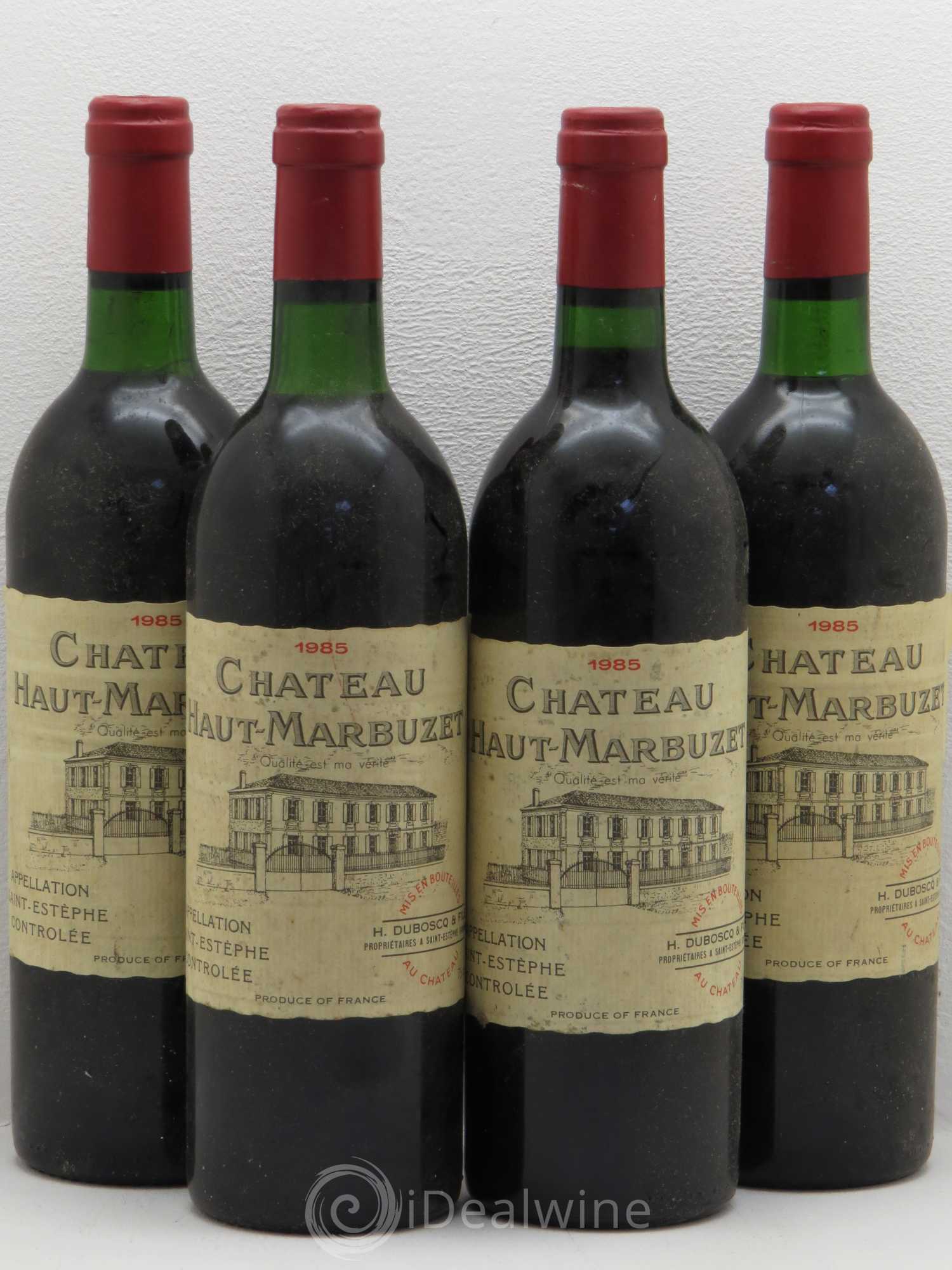 Château Haut Marbuzet 1985 - Lot de 4 bouteilles - 0