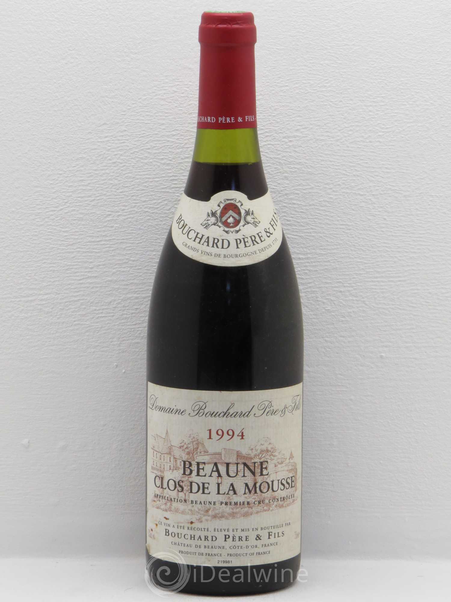 Beaune 1er Cru Clos de la Mousse Bouchard Père & Fils 1994 - Lot de 1 bouteille - 0