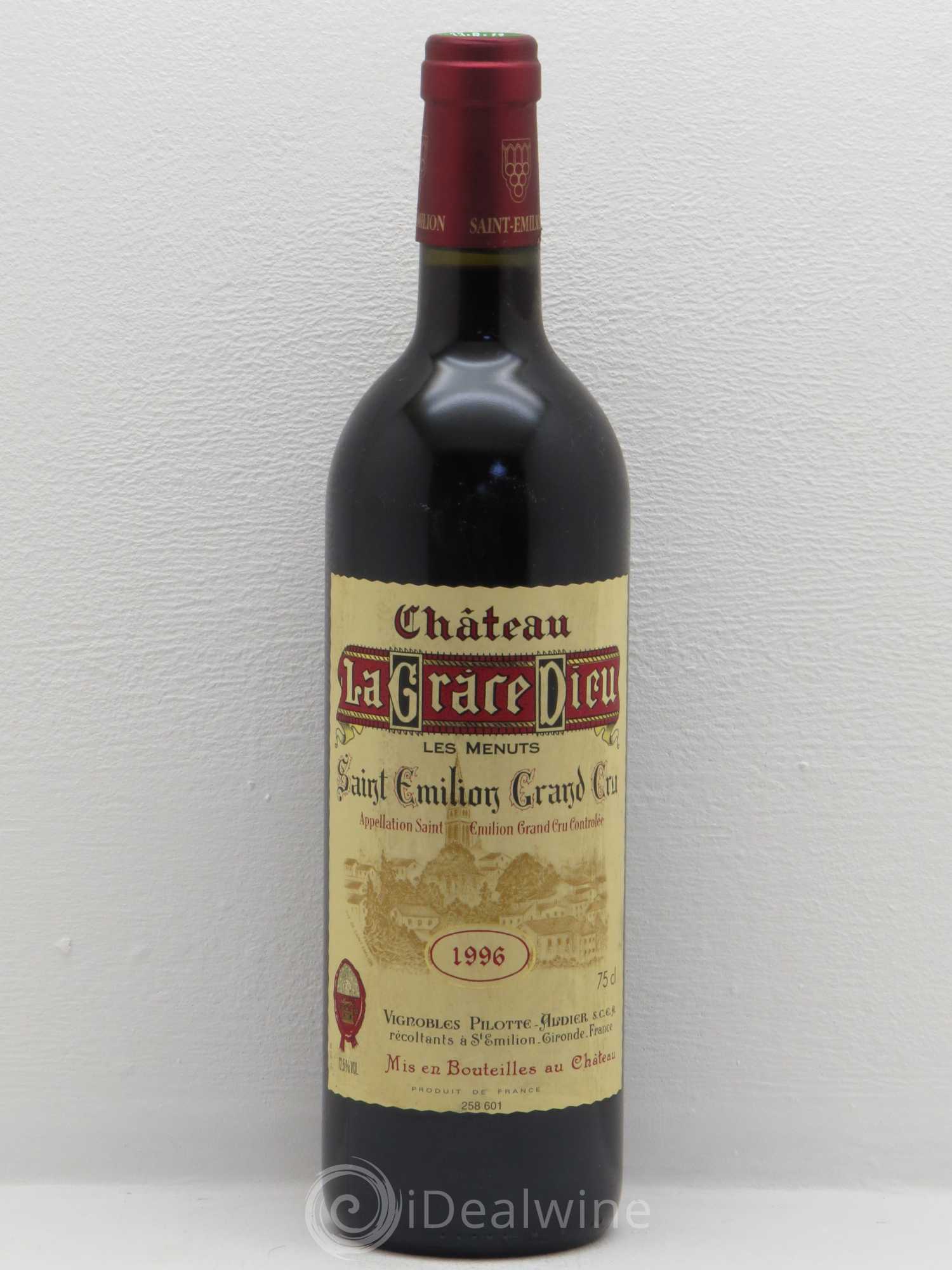 Château la Grâce Dieu les Menuts 1996 - Lot de 1 bouteille - 0