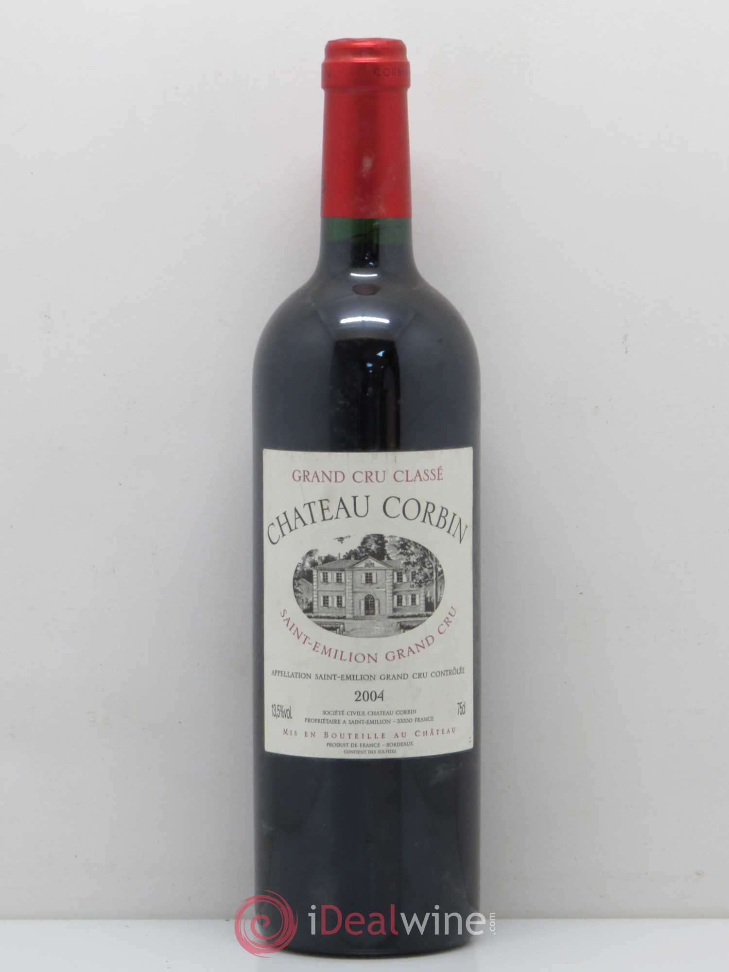 Château Corbin Grand Cru Classé 2004 - Lot de 1 bouteille - 0