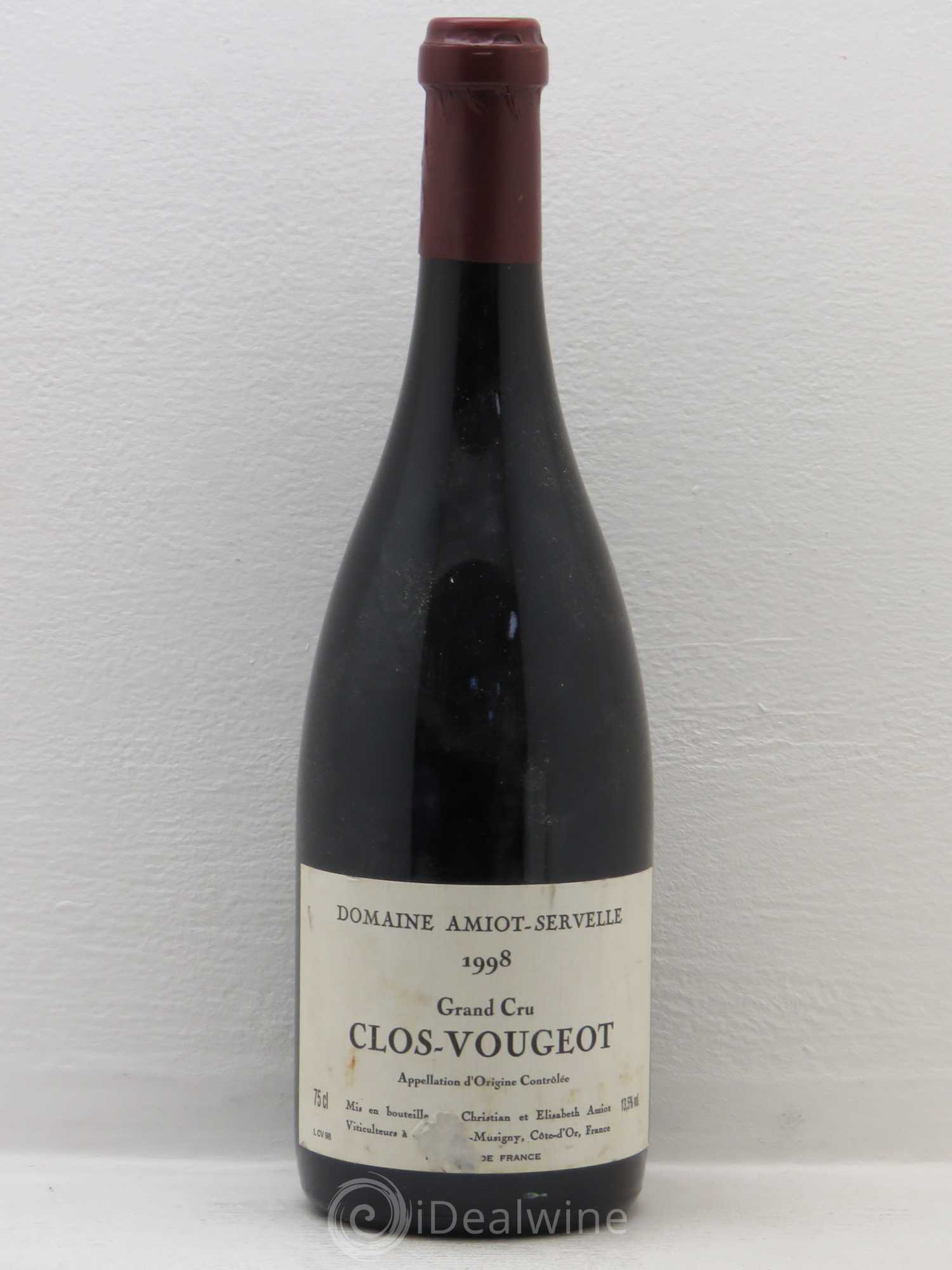 Clos de Vougeot Grand Cru Amiot-Servelle 1998 - Lot de 1 bouteille - 0