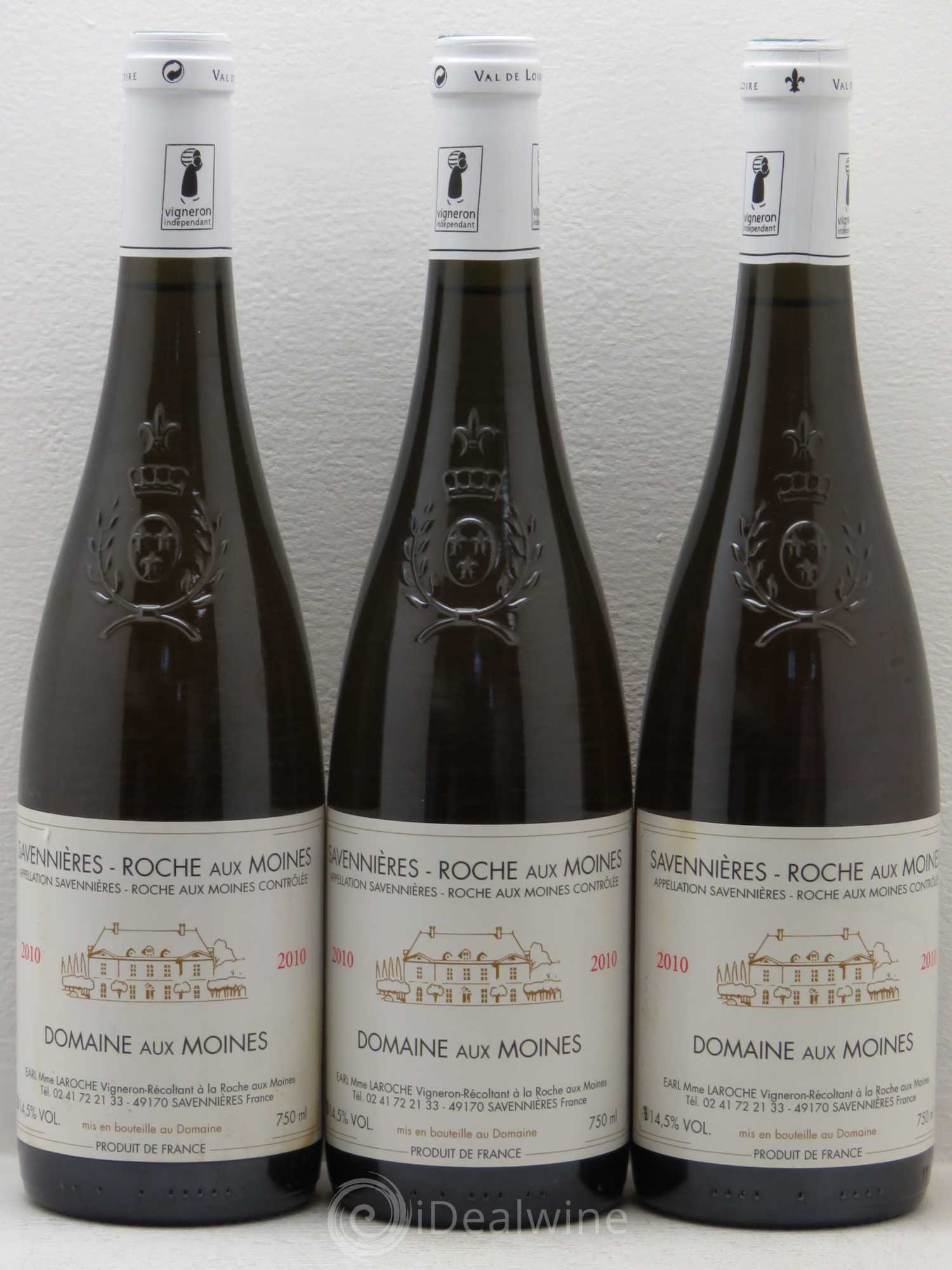 Savennières Roche aux Moines Domaine Aux Moines (sans prix de réserve) 2010 - Posten von 3 Flaschen - 0