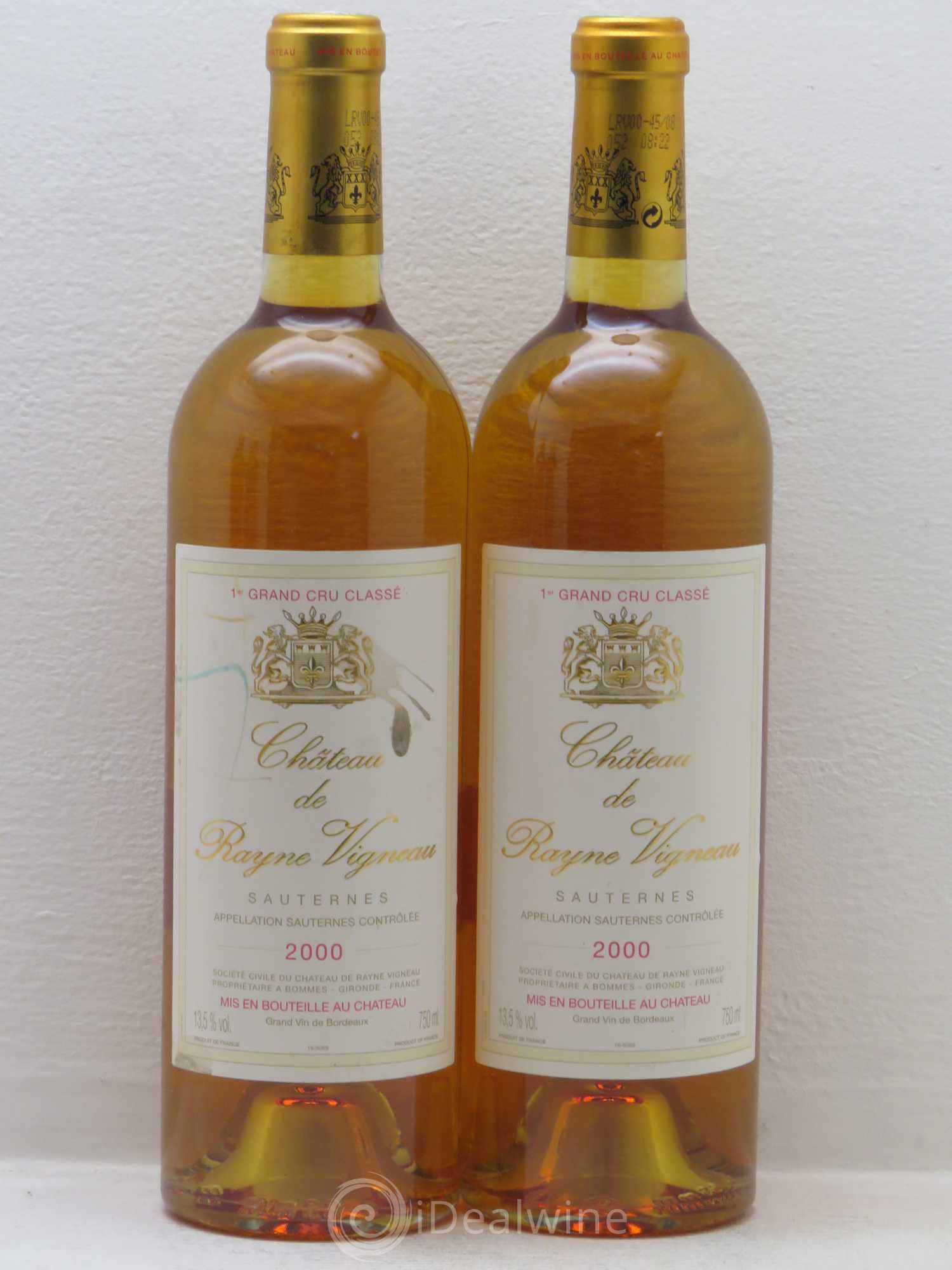 Château de Rayne Vigneau 1er Grand Cru Classé 2000 - Lotto di 4 bottiglie - 1