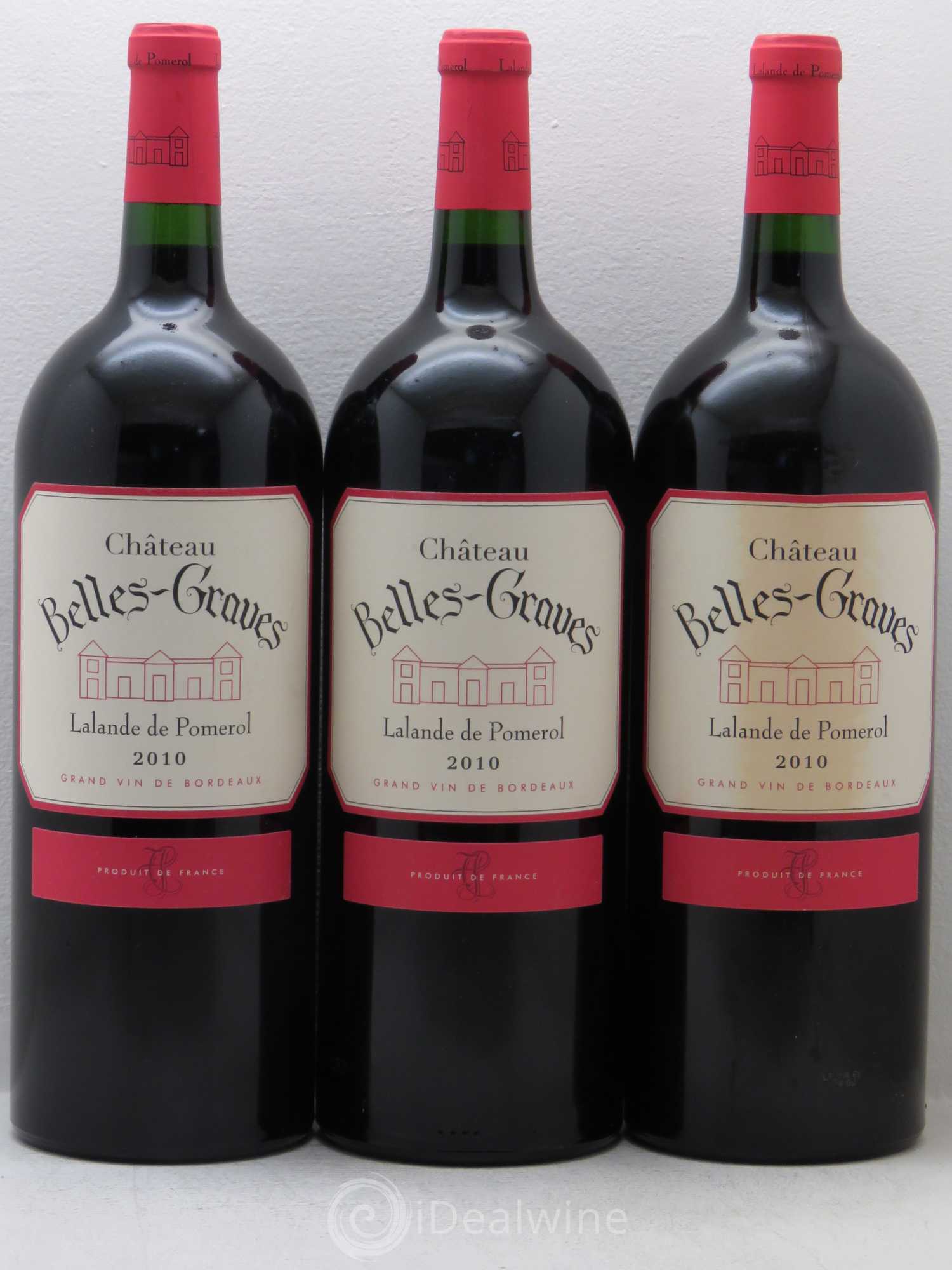 Bordeaux Lalande De Pomerol Château Belles Graves 2010 - Posten von 3 Magnum - 0