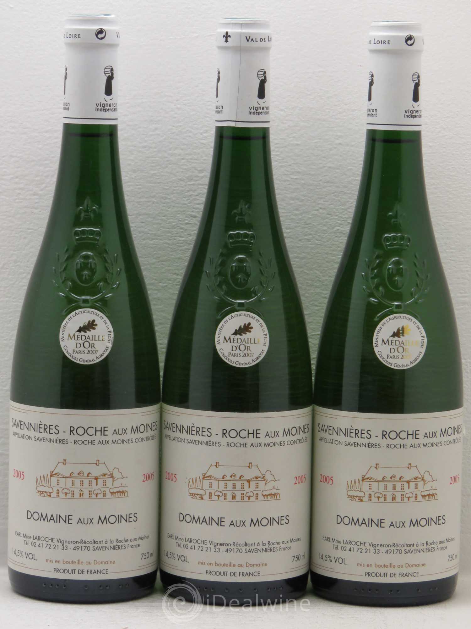 Savennières Roche aux Moines Domaine Aux Moines 2005 - Lot de 3 bouteilles - 0