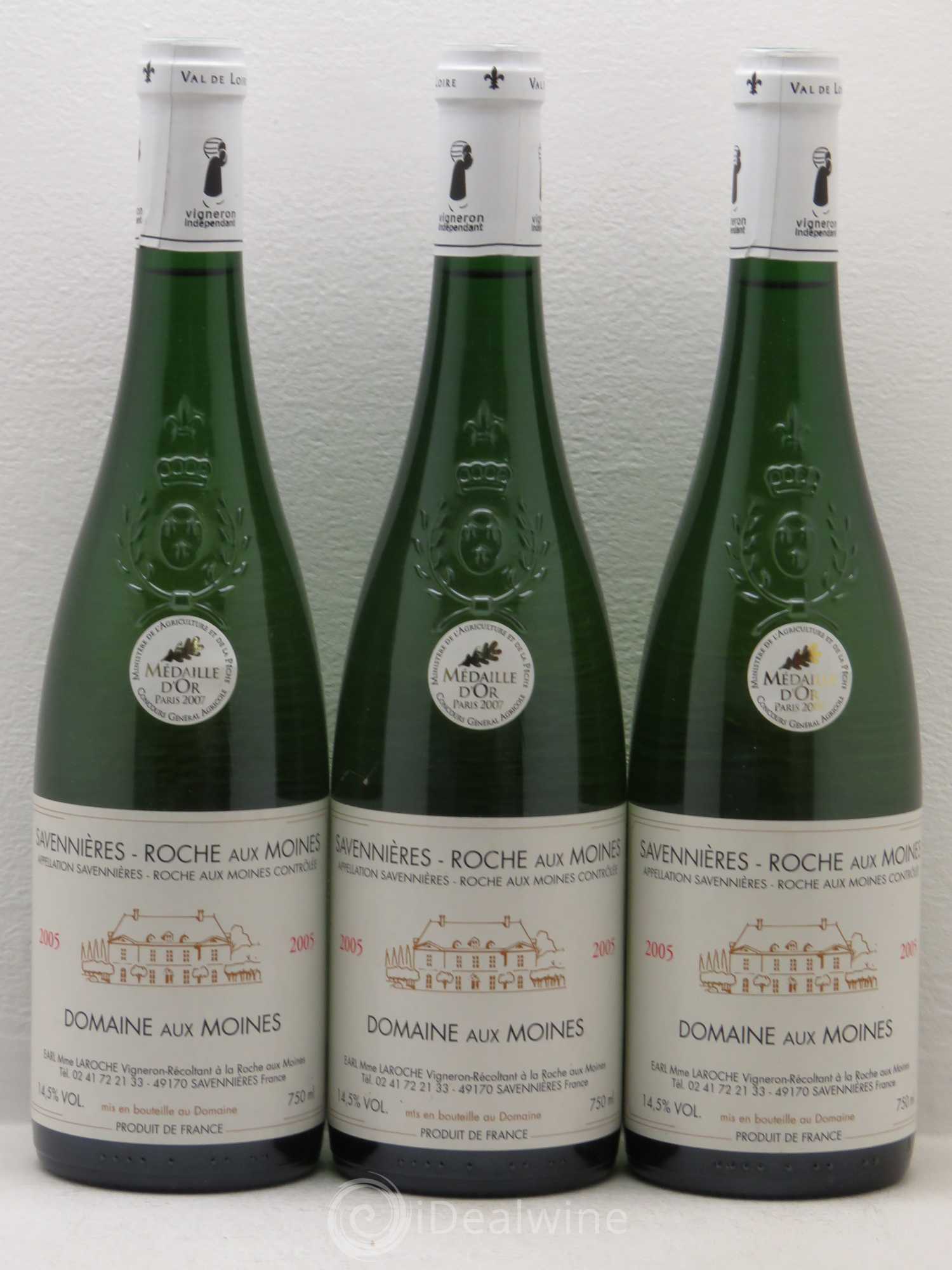 Savennières Roche aux Moines Domaine Aux Moines 2005 - Lot de 3 bouteilles - 0