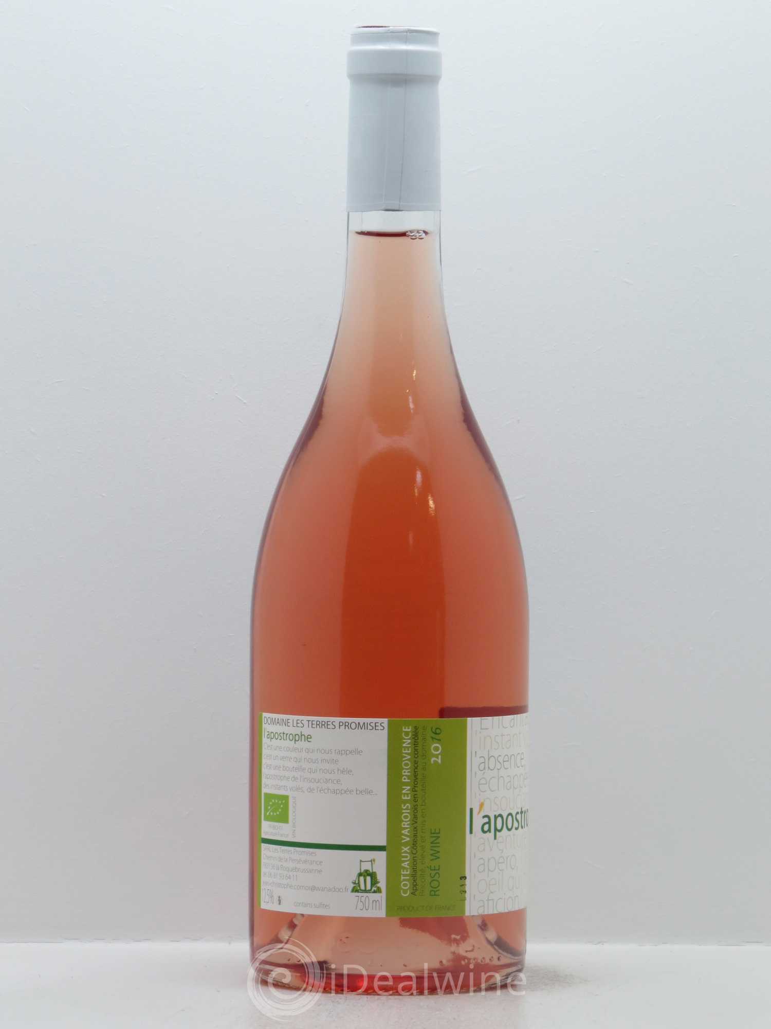 Coteaux Varois en Provence L'Apostrophe Les Terres Promises 2016 - Lot de 1 bouteille - 1