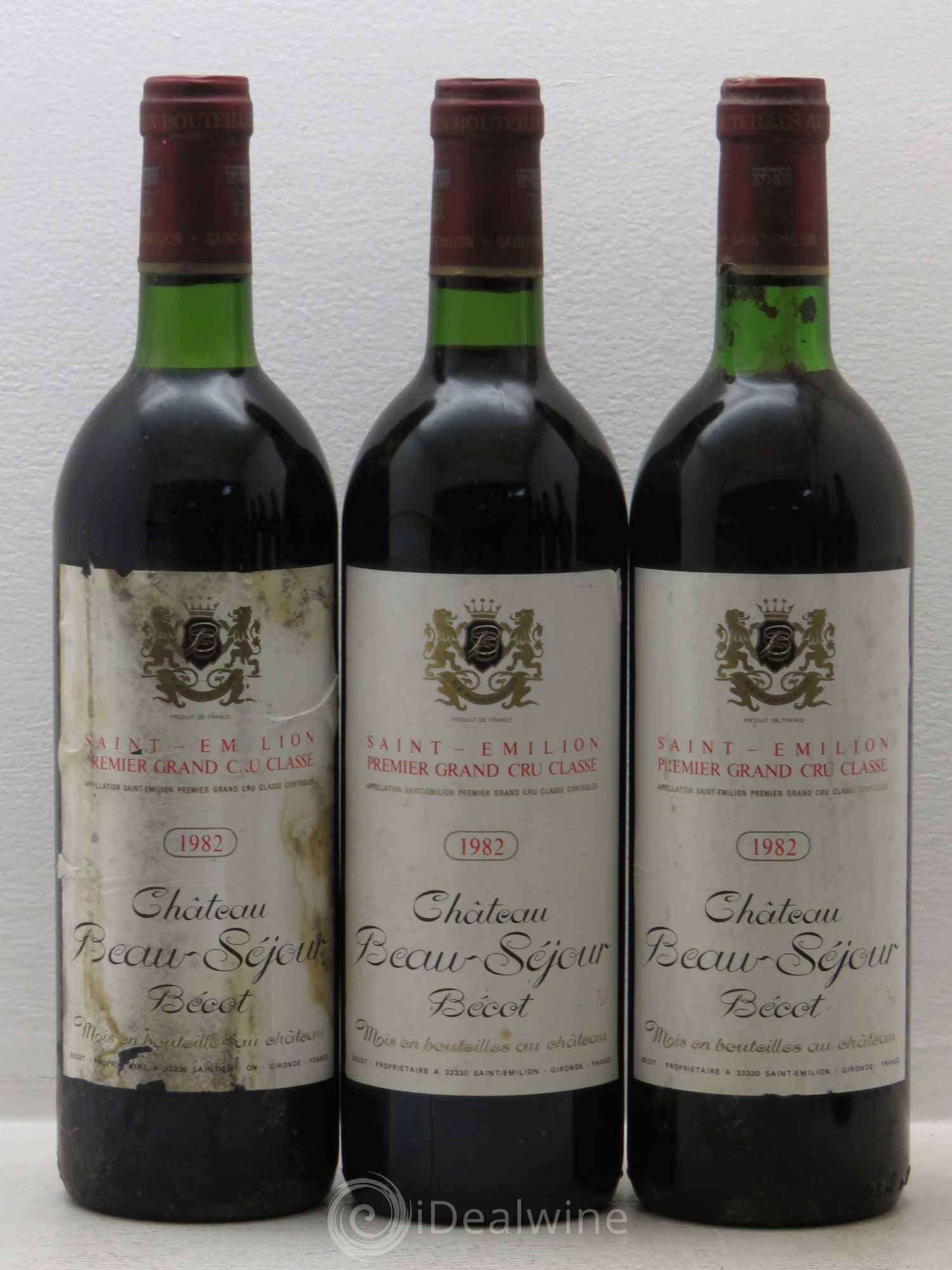 Château Beau-Séjour Bécot 1er Grand Cru Classé B 1982 - Lotto di 6 bottiglie - 1