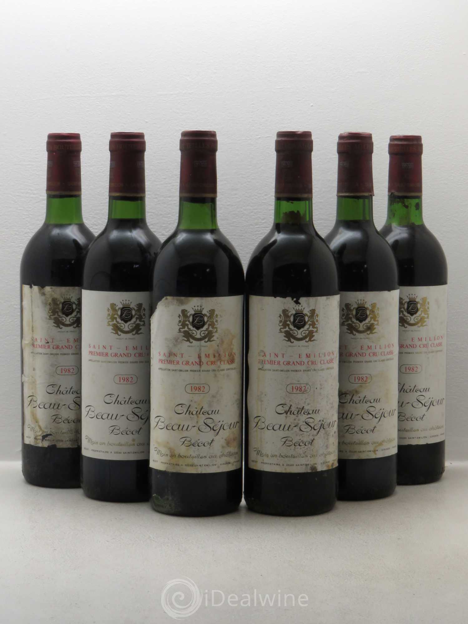 Château Beau-Séjour Bécot 1er Grand Cru Classé B 1982 - Lotto di 6 bottiglie - 0