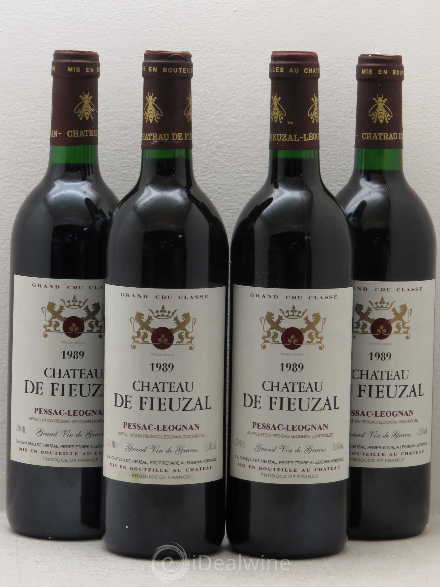 Château de Fieuzal Cru Classé de Graves 1989 - Lot de 4 bouteilles - 0