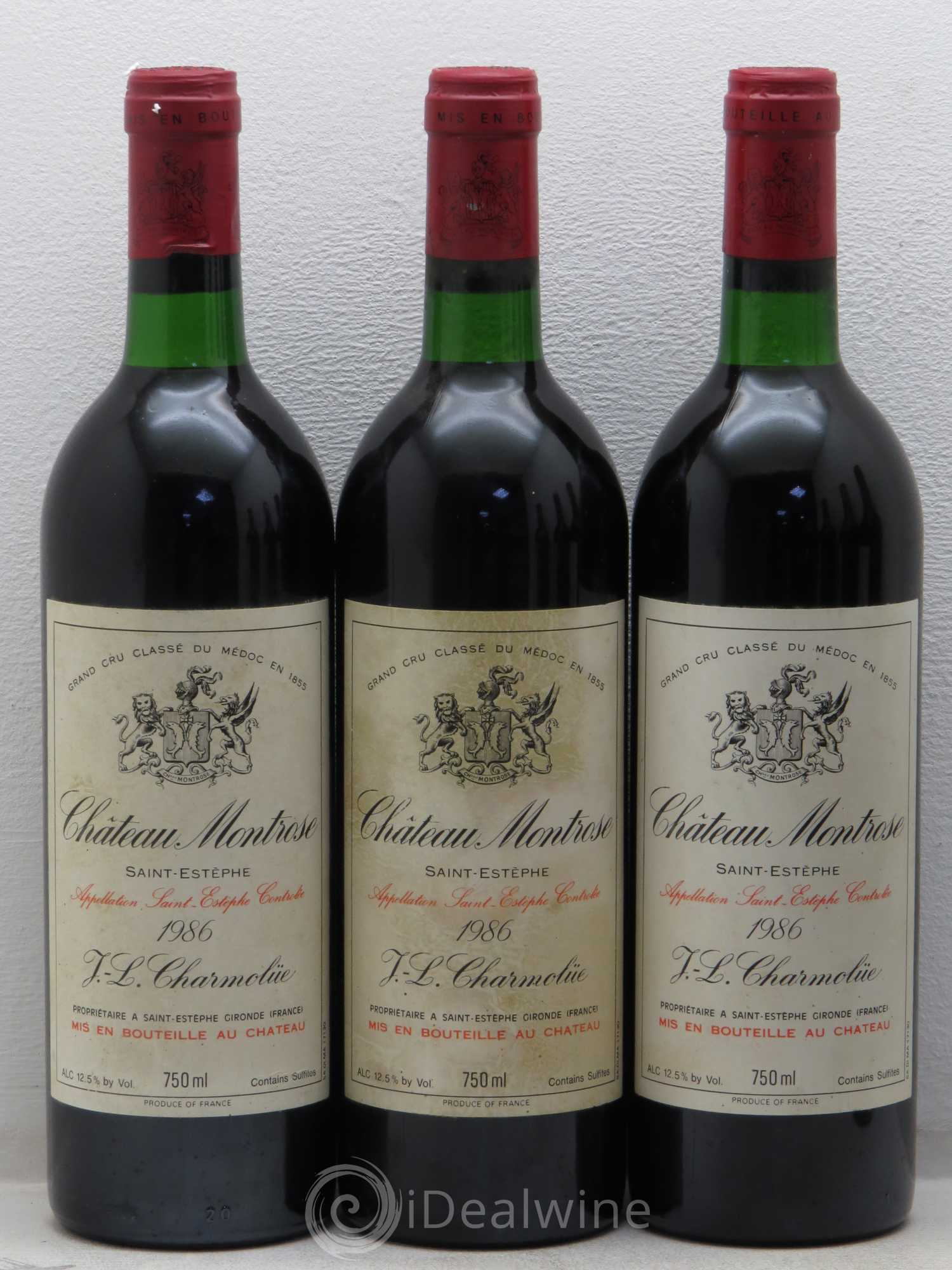 Château Montrose 2ème Grand Cru Classé 1986 - Lot de 6 bouteilles - 1