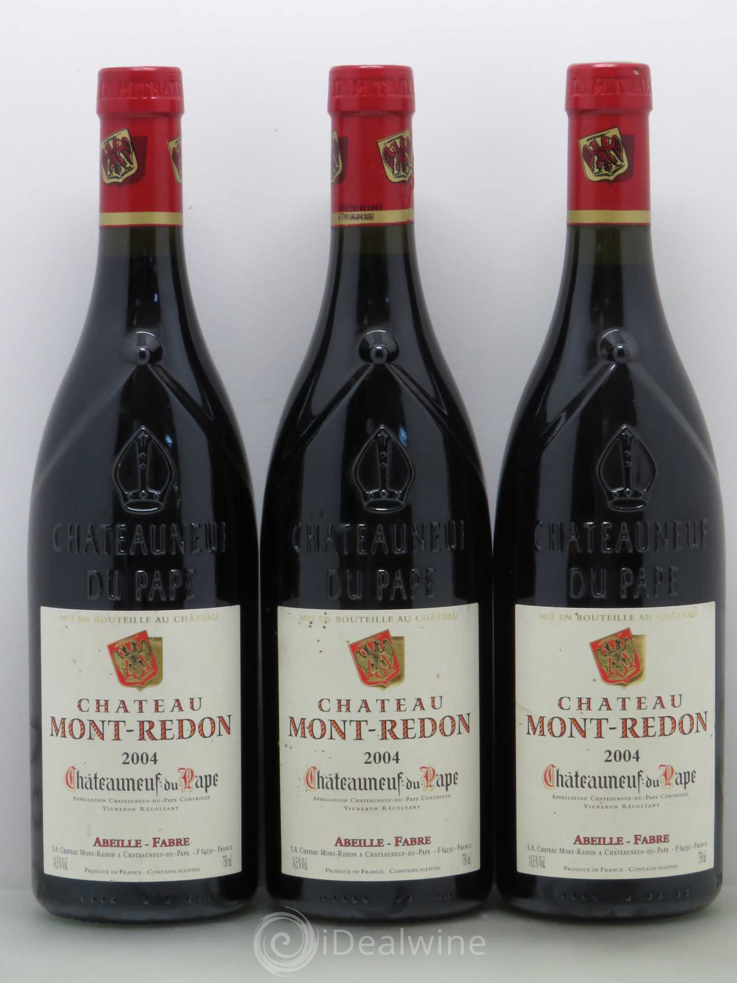 Châteauneuf-du-Pape Château Mont-Redon Famille Abeille-Fabre 2004 - Lot de 3 bouteilles - 0