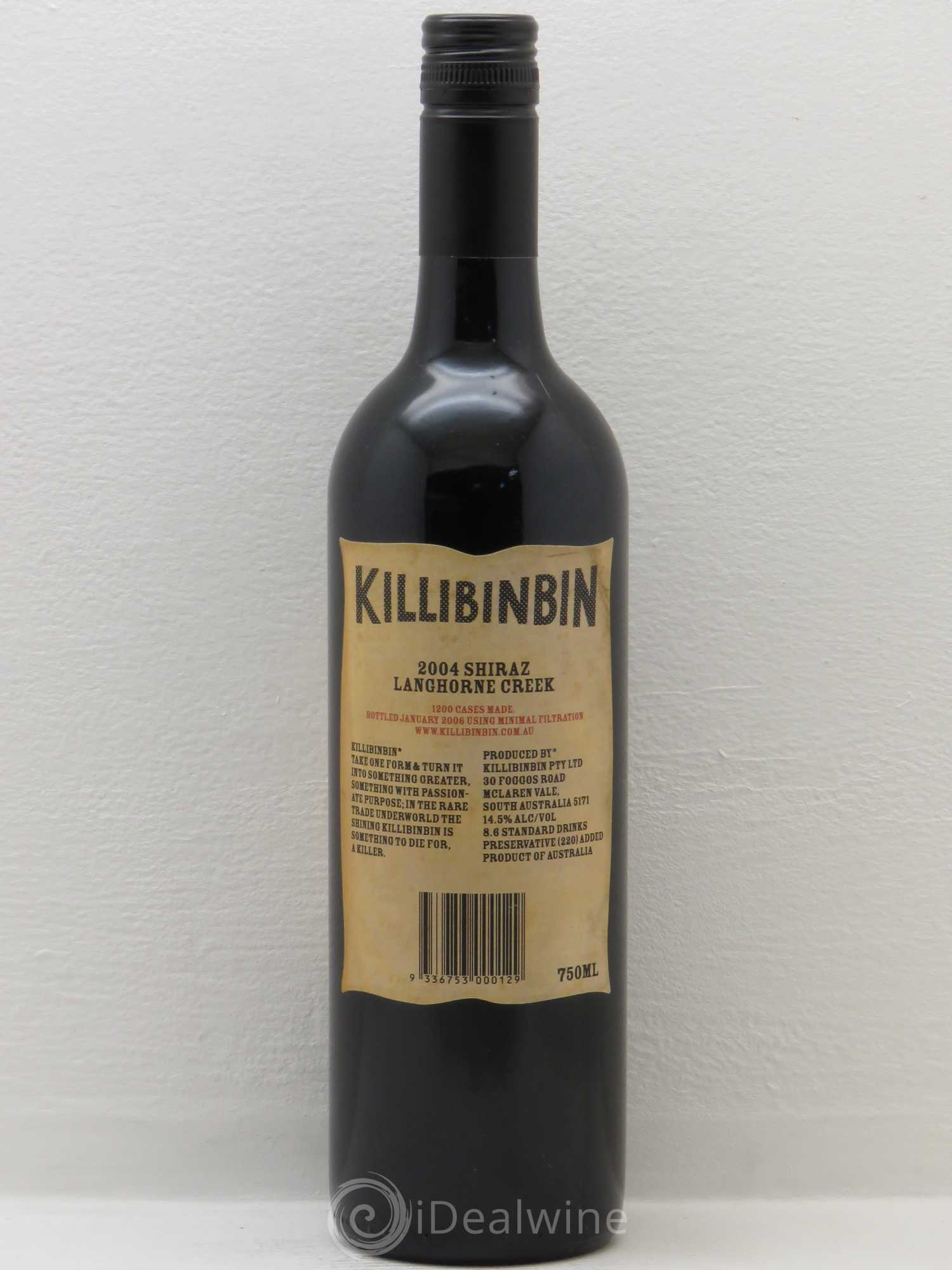 Australie Killibinbin Shiraz Langhorne Creek (sans prix de réserve) 2004 - Posten von 1 Flasche - 1